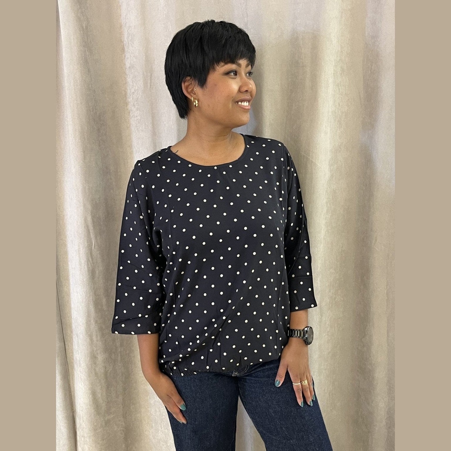 Viskose Bluse 3/4 ærmer