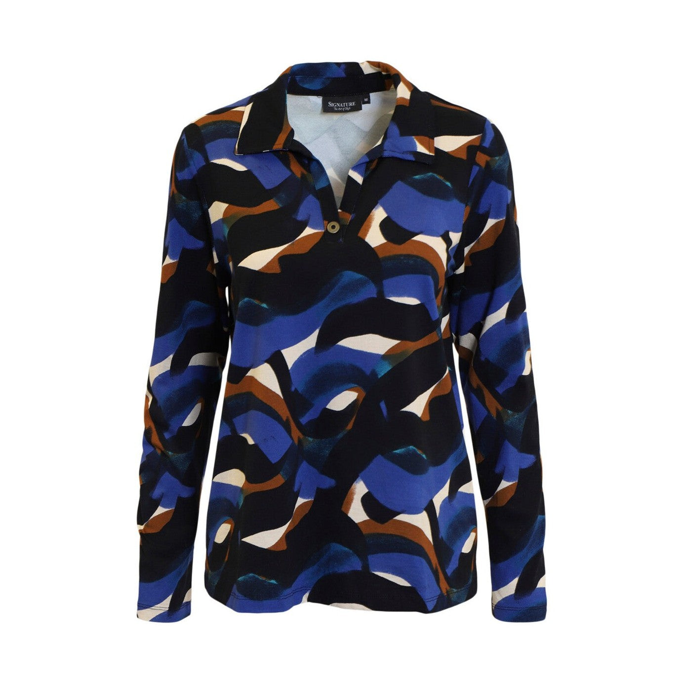 Blå mønstret Bluse