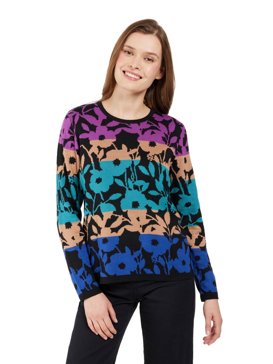 Mønstret Strik Pullover