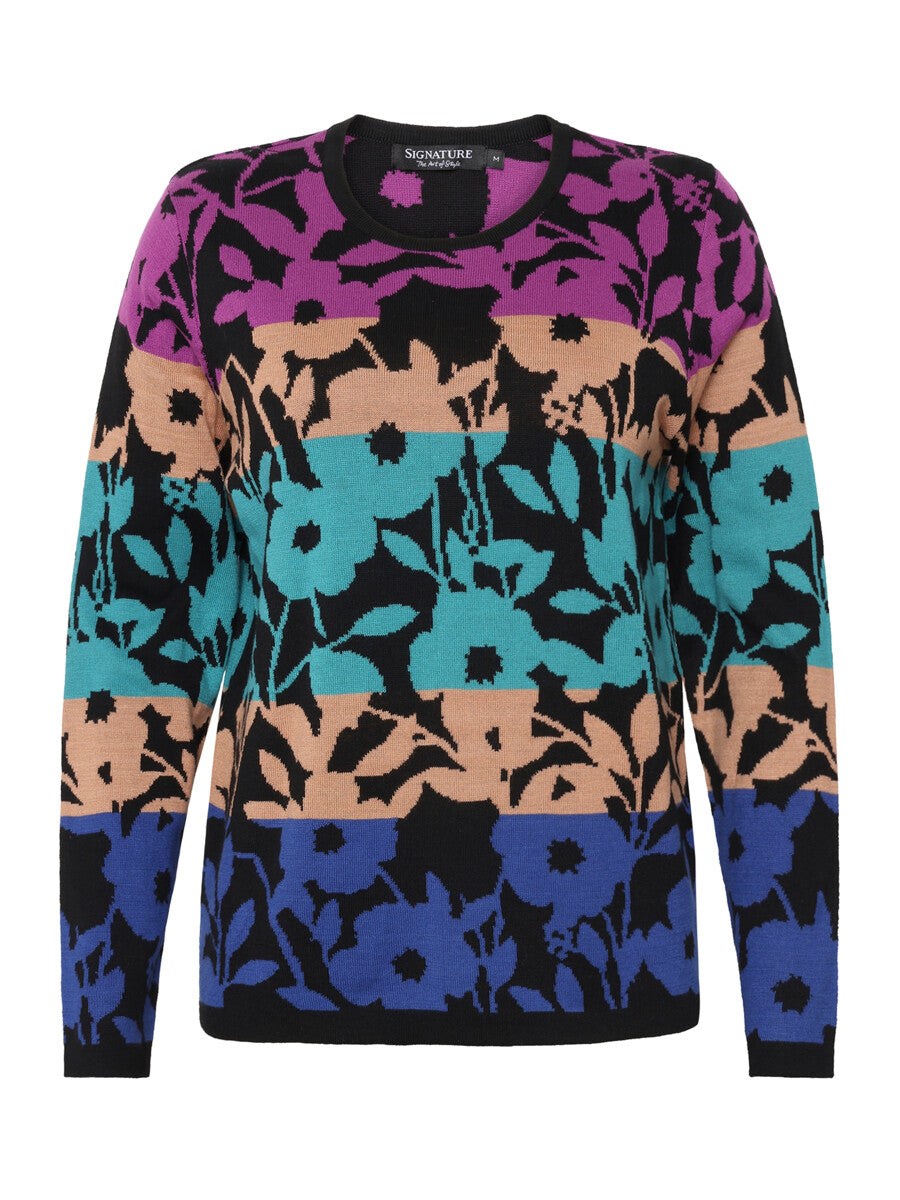 Mønstret Strik Pullover