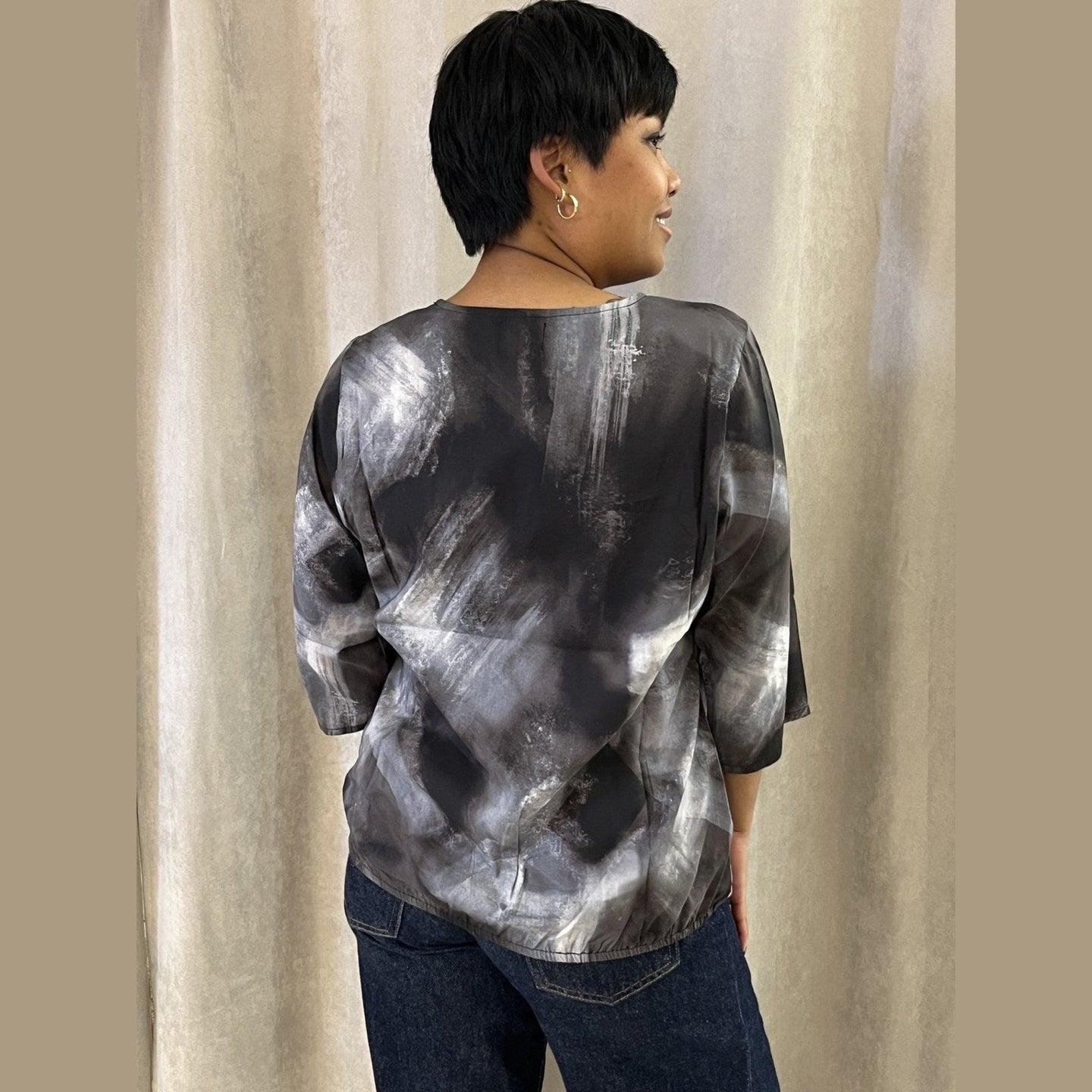 Viskose Bluse 3/4 ærmer