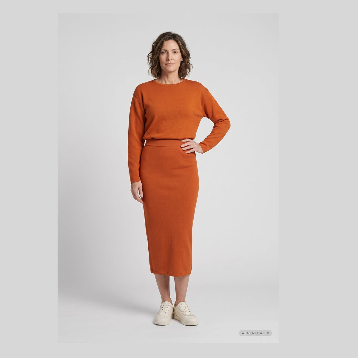 Lind Åse Long Knit Dress 299 Orange