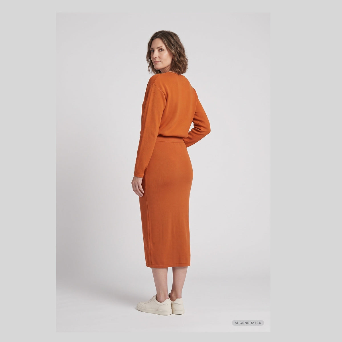 Lind Åse Long Knit Dress 299 Orange