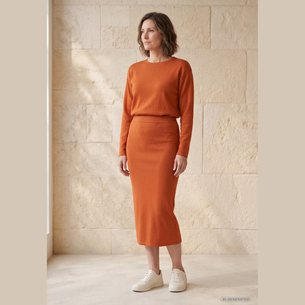 Lind Åse Long Knit Dress 299 Orange