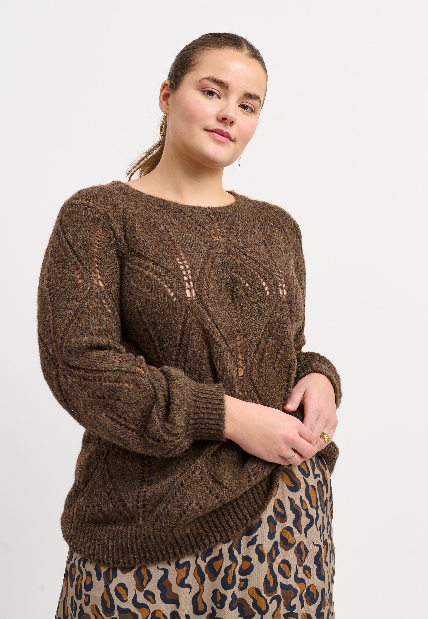 Adia ADDalah Knit Pullover 1700 Chocolate Brown