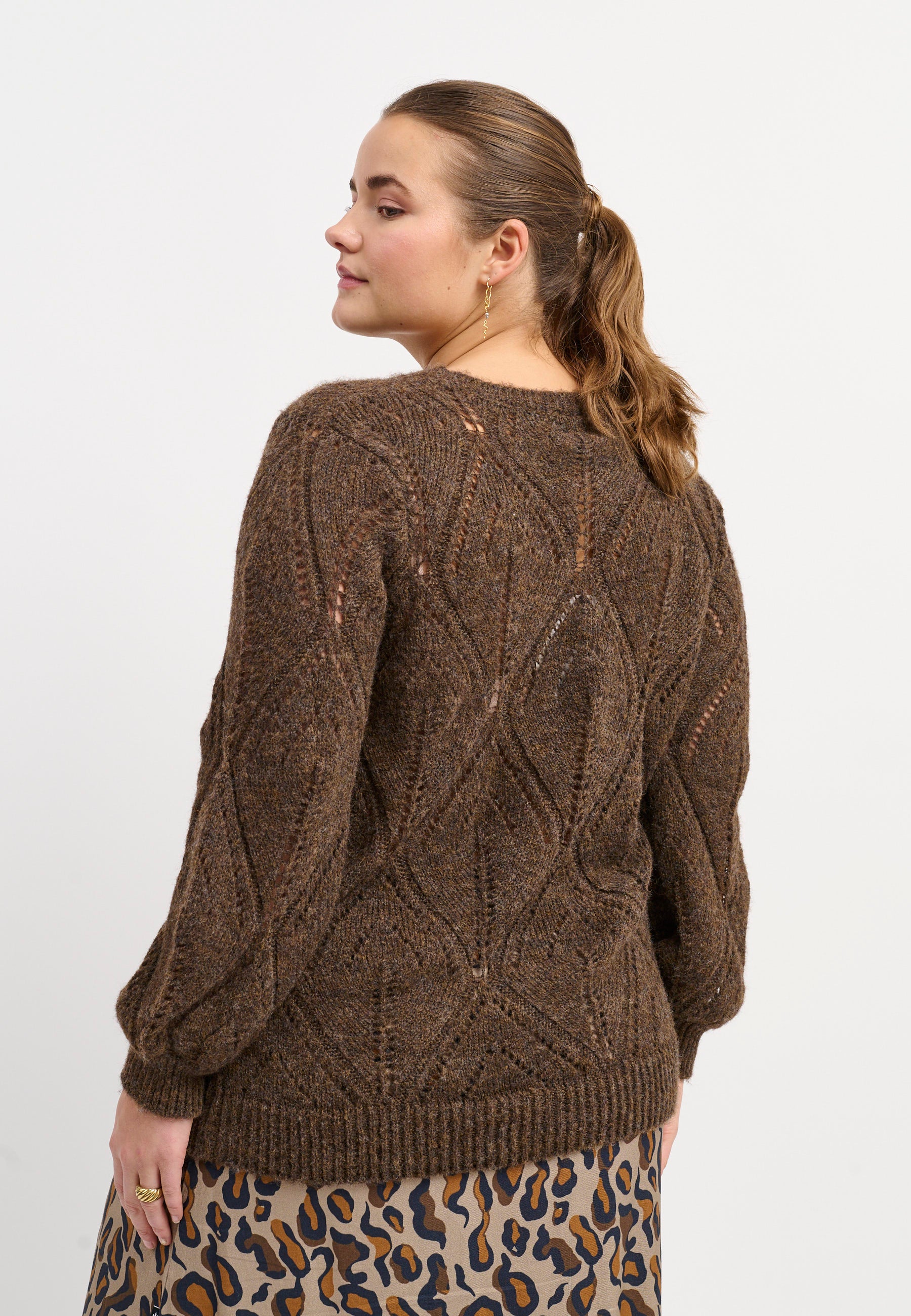 Adia ADDalah Knit Pullover 1700 Chocolate Brown