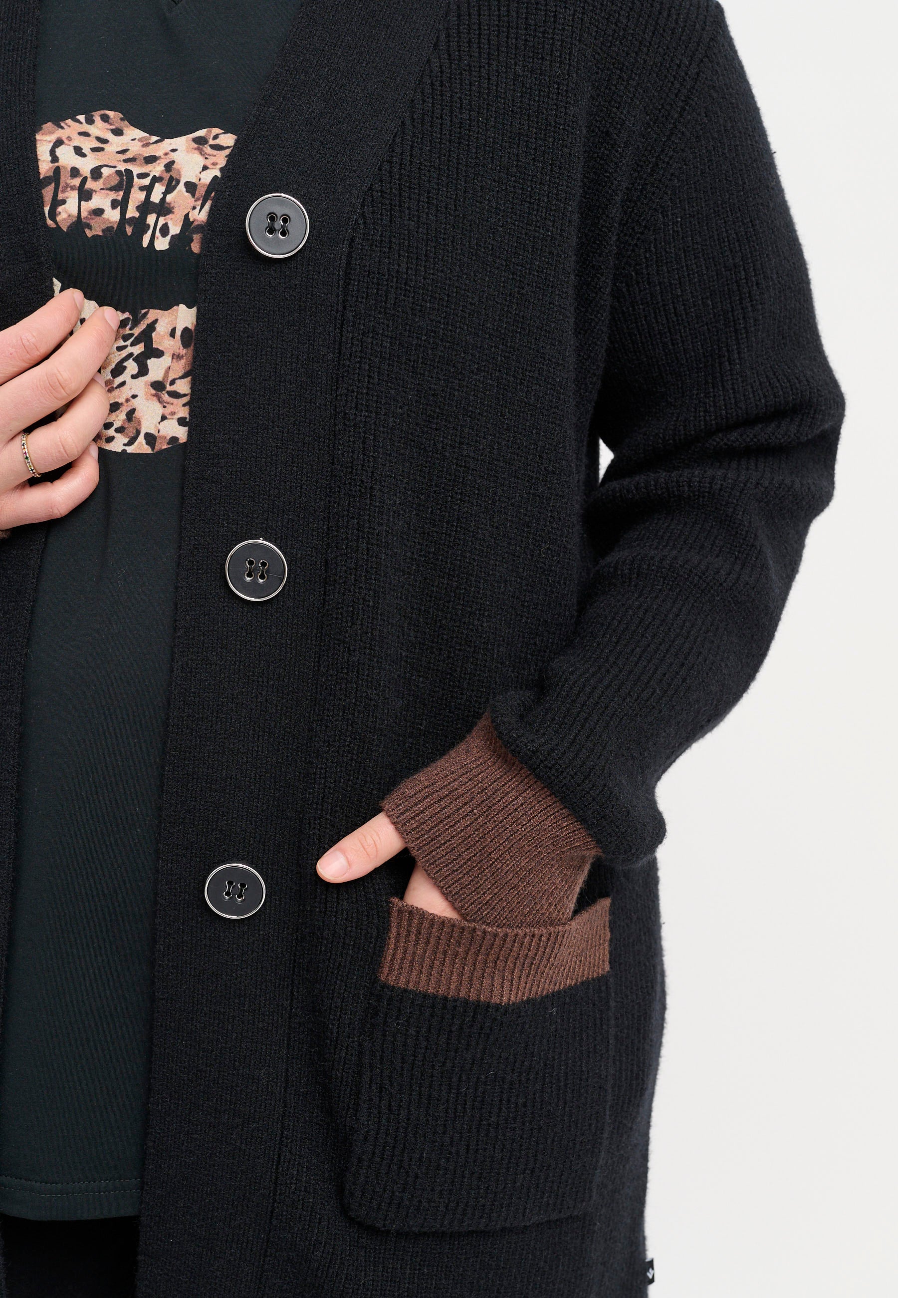 Adia ADDarsi Knit Cardigan 9999 BLACK