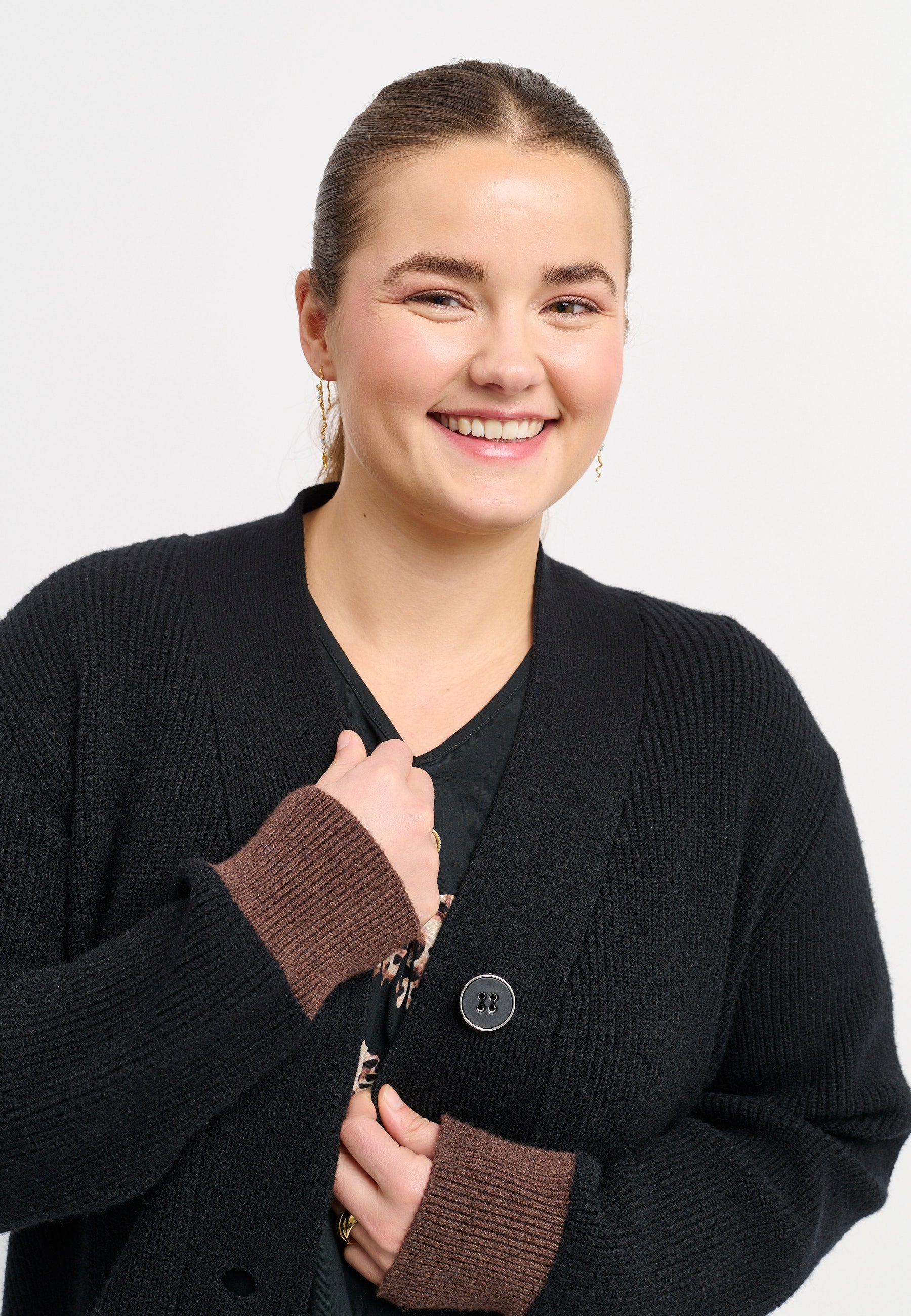 Adia ADDarsi Knit Cardigan 9999 BLACK