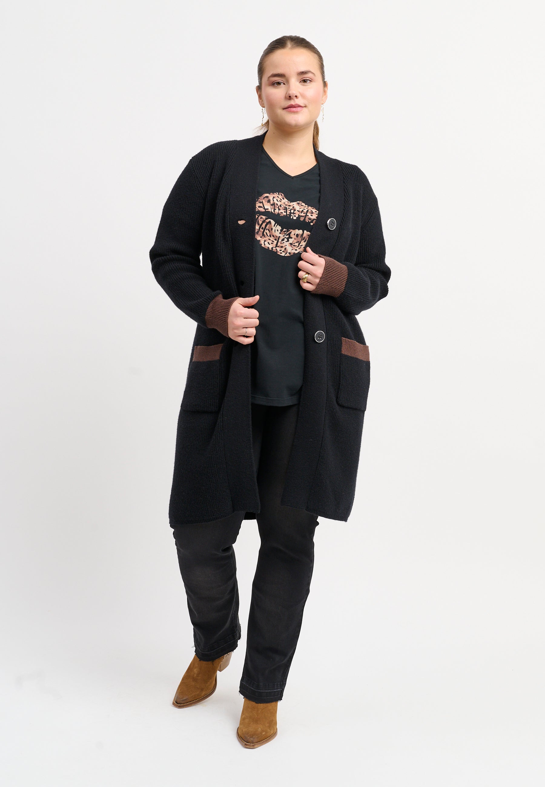 Adia ADDarsi Knit Cardigan 9999 BLACK
