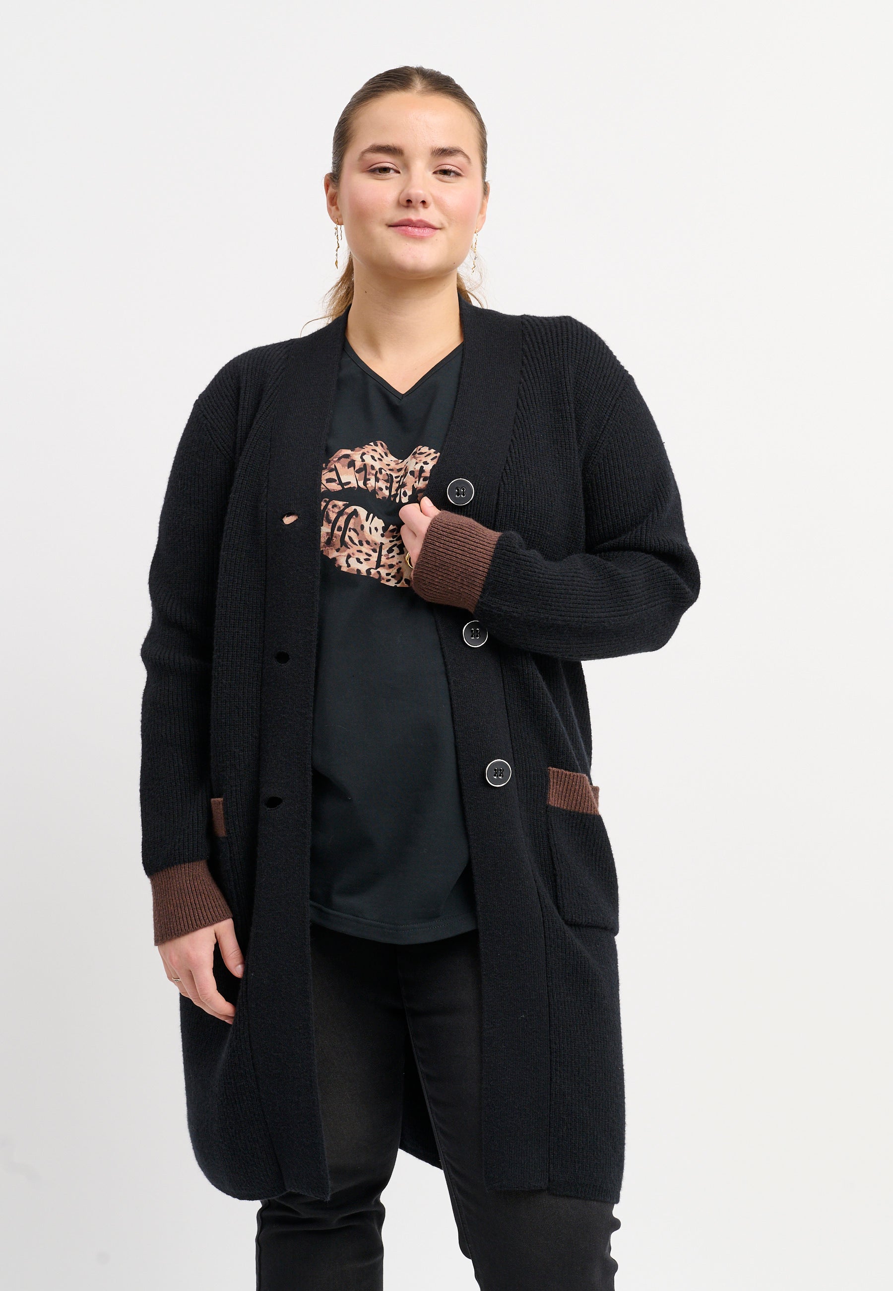 Adia ADDarsi Knit Cardigan 9999 BLACK