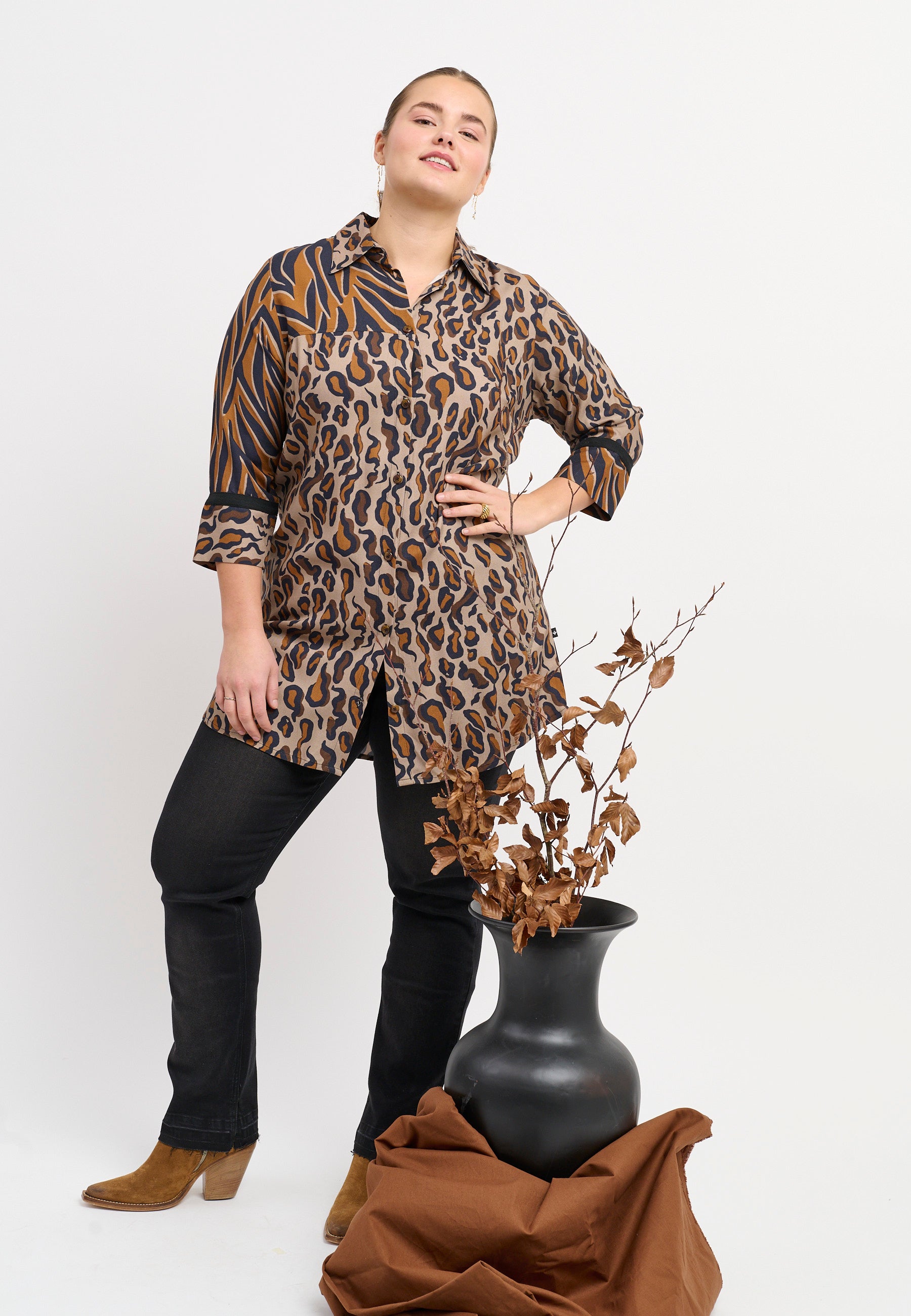 Adia ADDelsa Skjortebluser 1700 Chocolate Brown