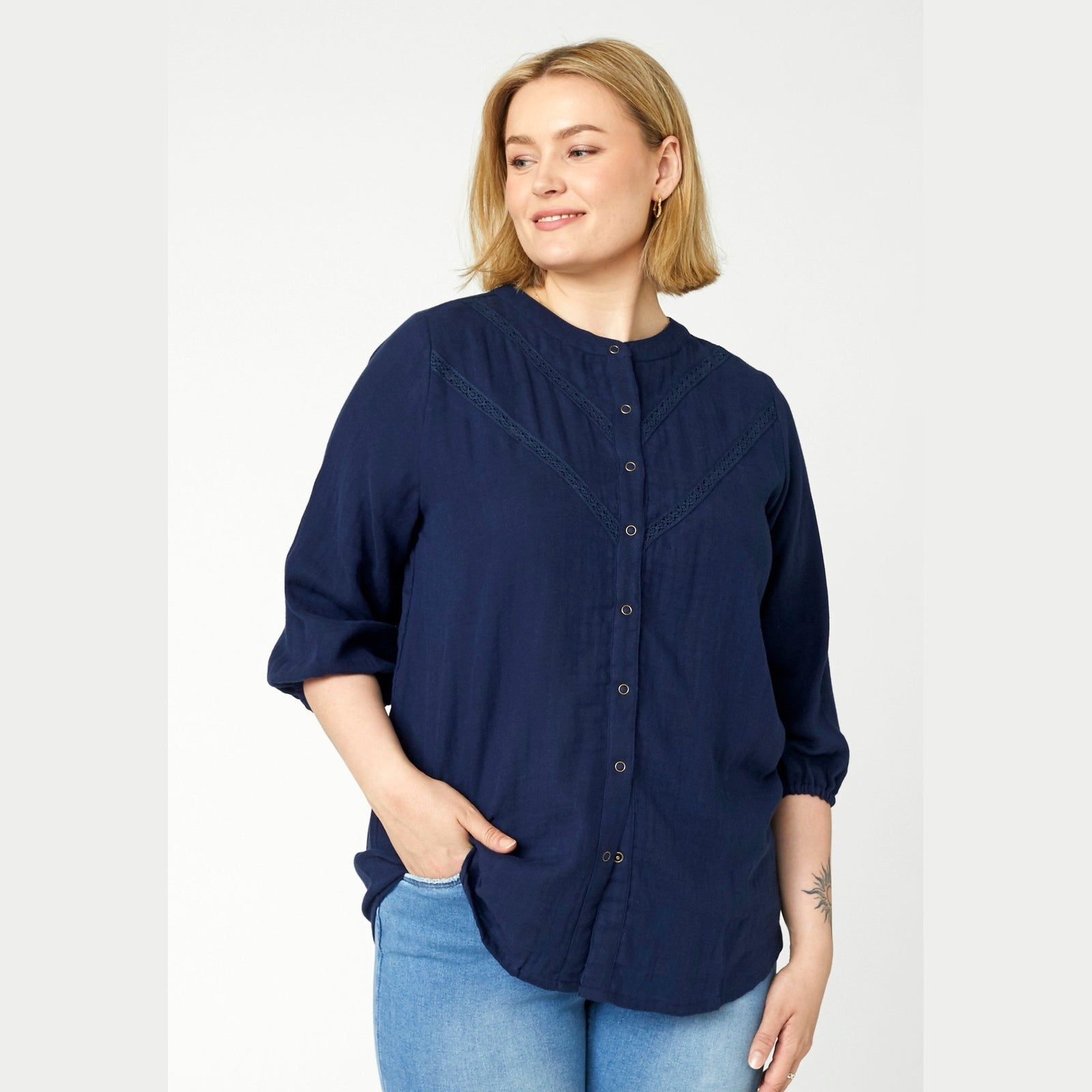 Adia ADFarina Skjortebluser 5999 NAVY BLUE