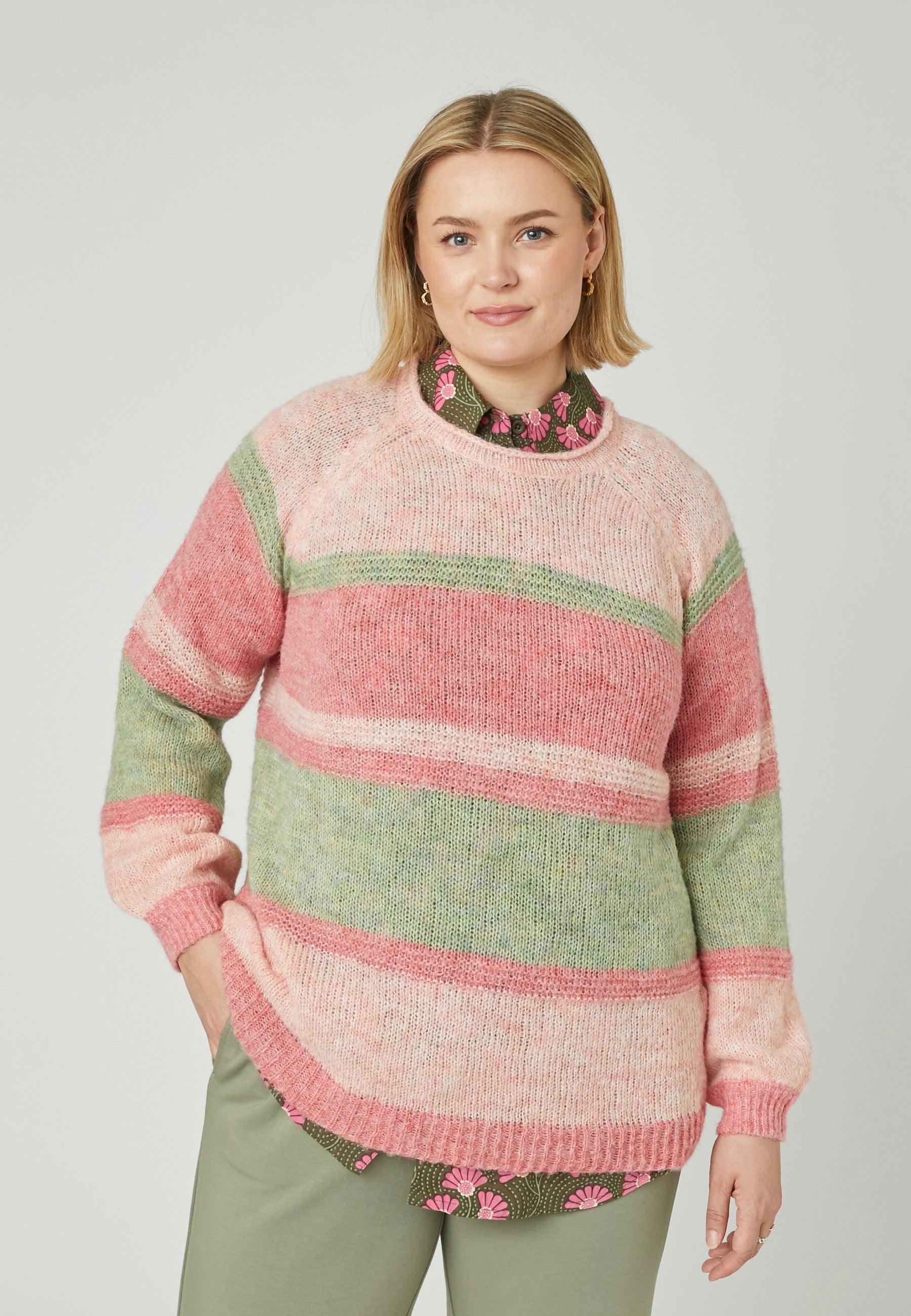 Adia ADFridborg Knit Pullover 3506 Khaki Green