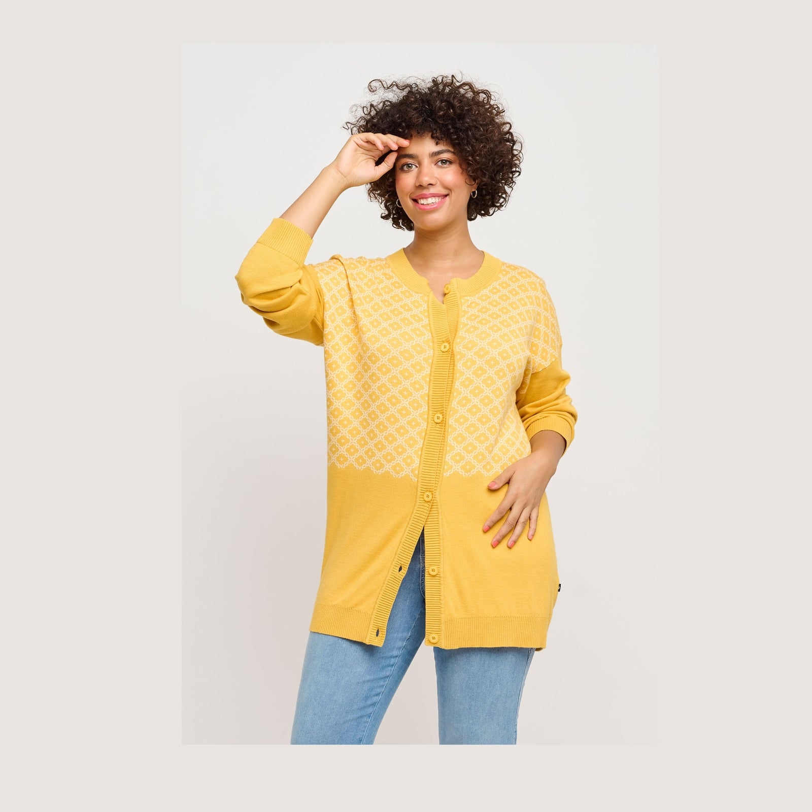 Adia ADLorra Cardigan 2050 Yoke Yellow
