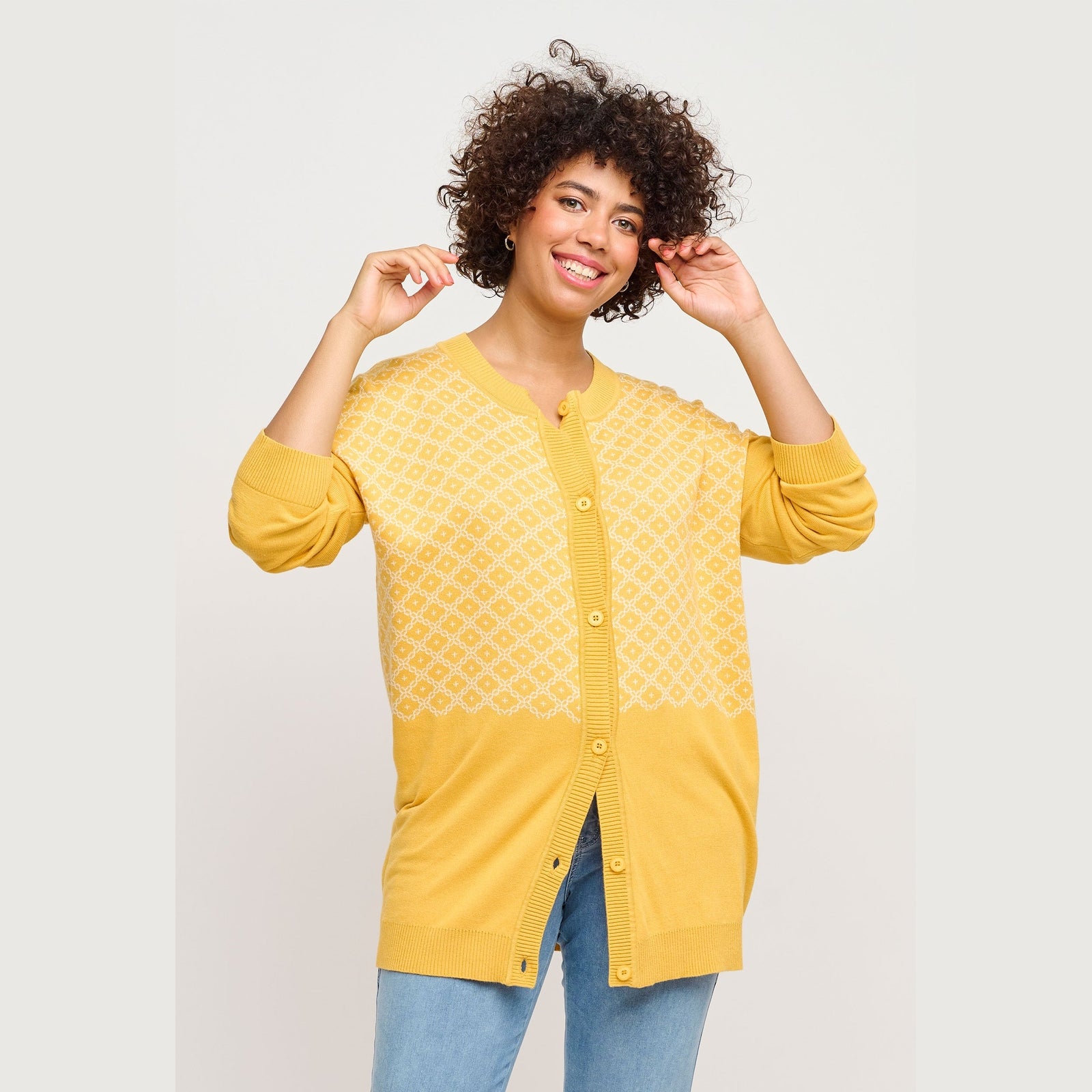 Adia ADLorra Cardigan 2050 Yoke Yellow
