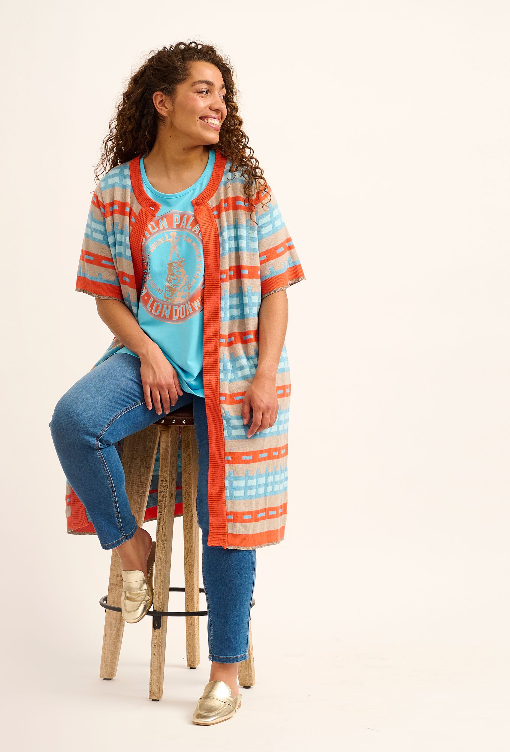 Adia ADSyeda Knit Cardigan 4724 Dolphin Blue