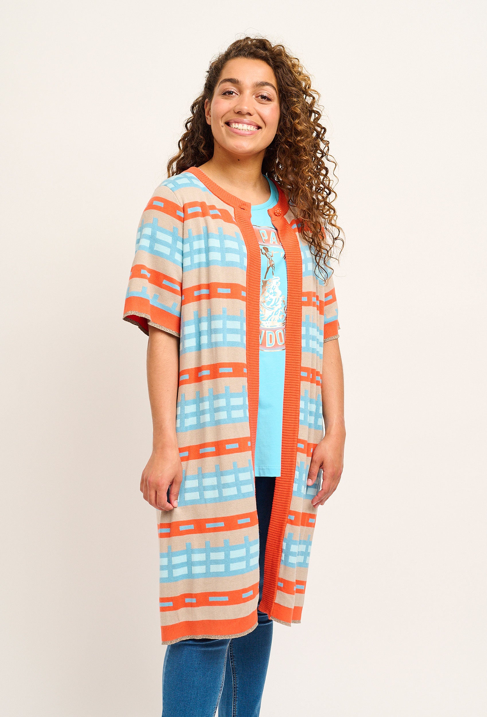 Adia ADSyeda Knit Cardigan 4724 Dolphin Blue