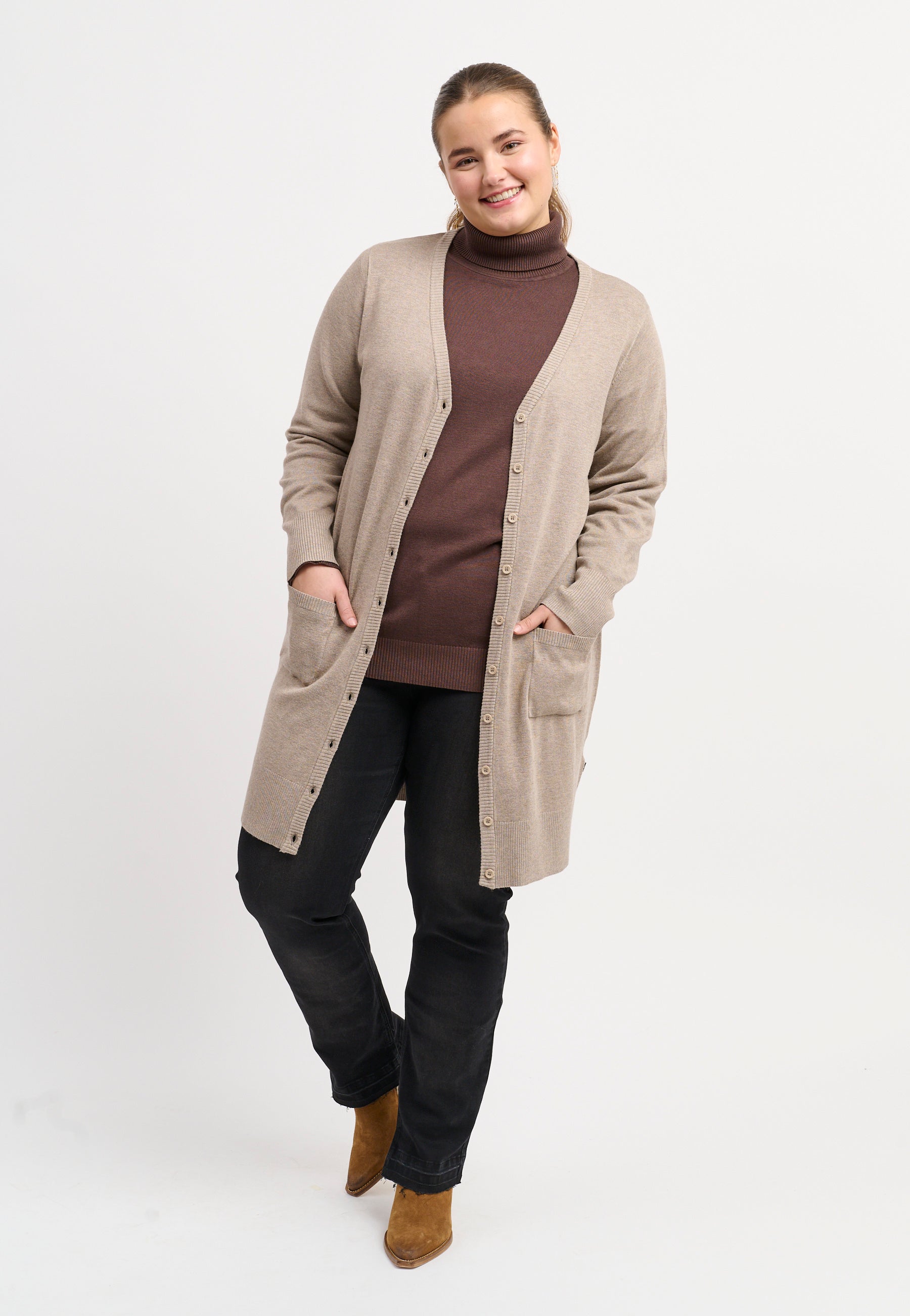 Adia ADSyverine Knit Cardigan 1261 Sand Melange