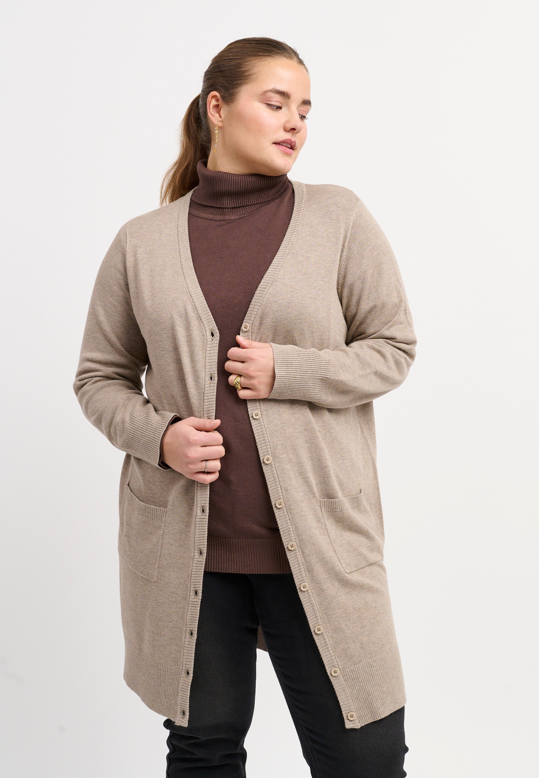 Adia ADSyverine Knit Cardigan 1261 Sand Melange