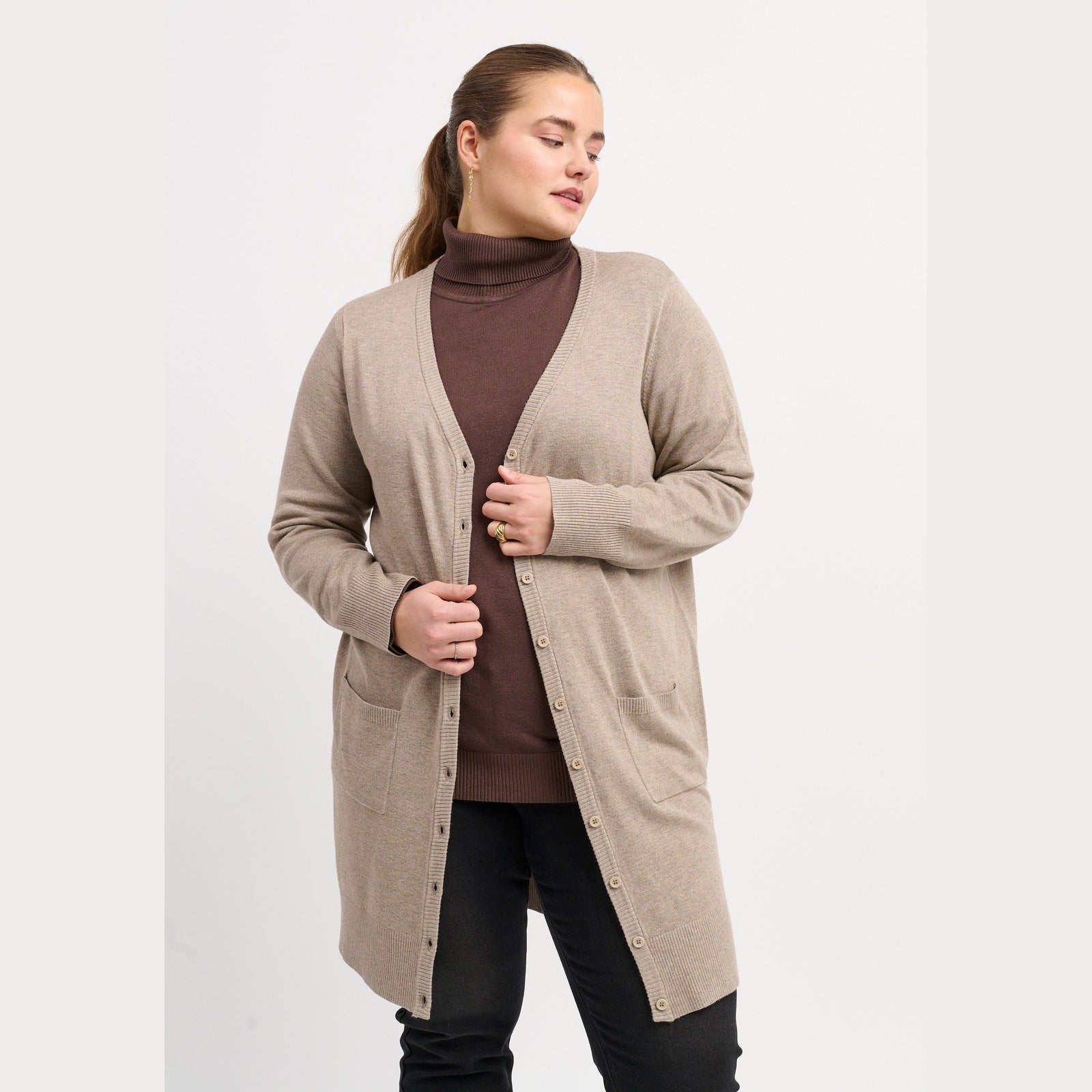 Adia ADSyverine Knit Cardigan 1261 Sand Melange