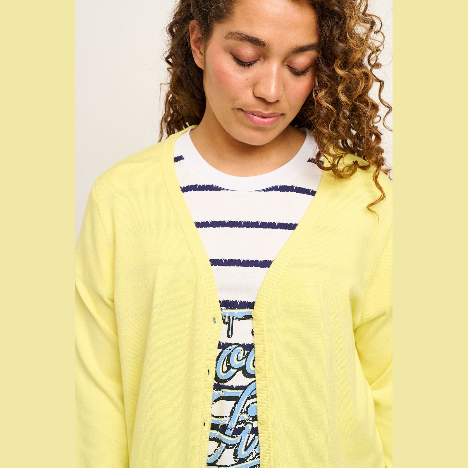 Adia ADSyverine Knit Cardigan 2052 Lemon Limelight