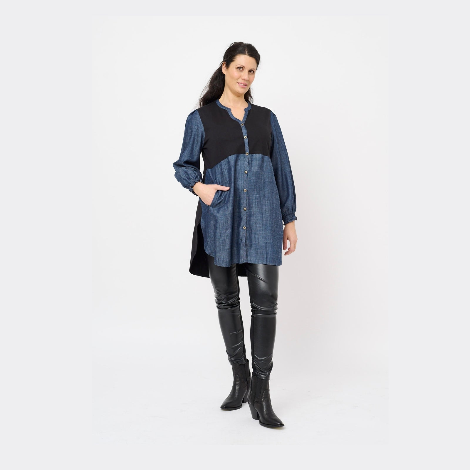 Aprico APSlina Skjortebluser 5501 DENIM BLUE