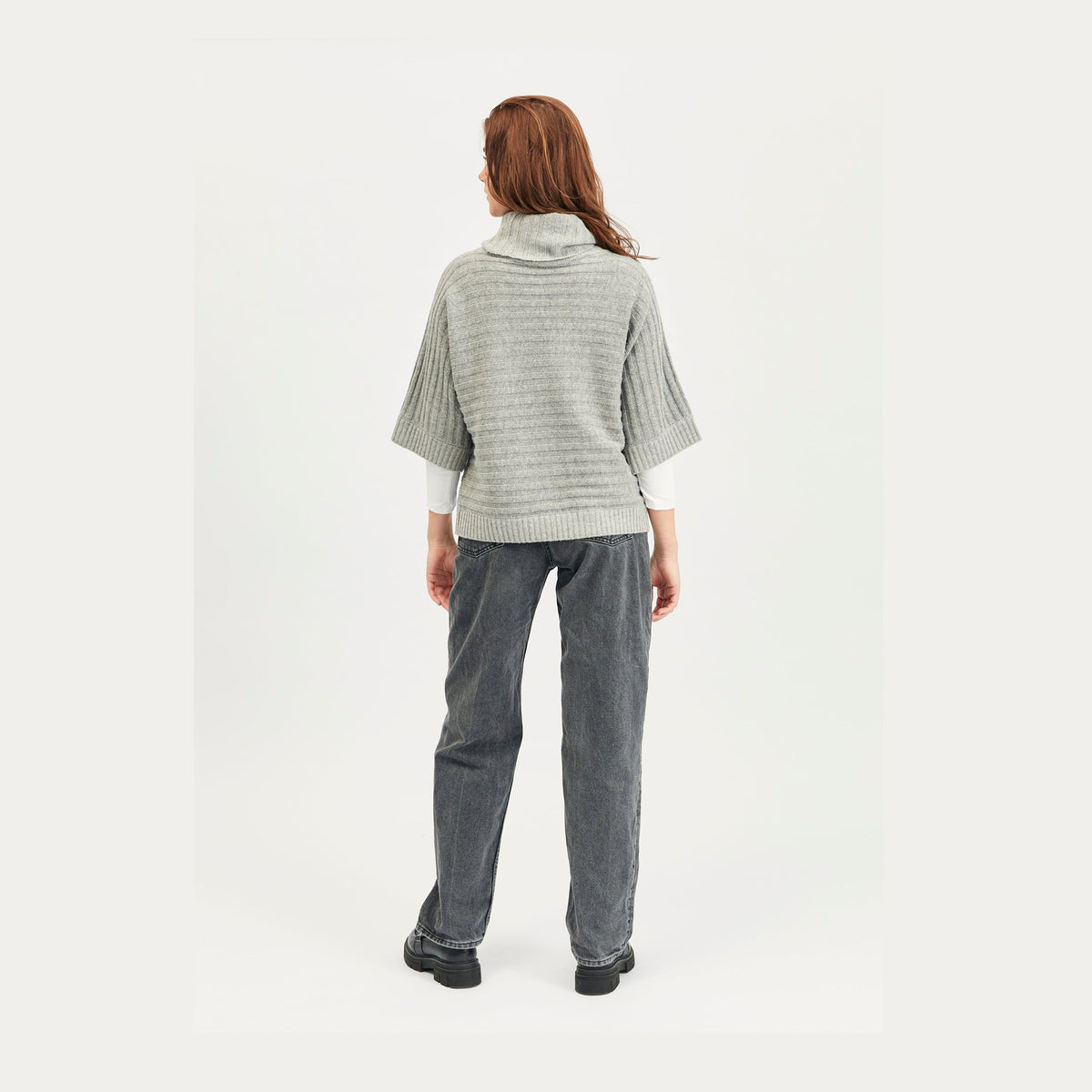 Lind Alba Poncho 35 Grey Melange