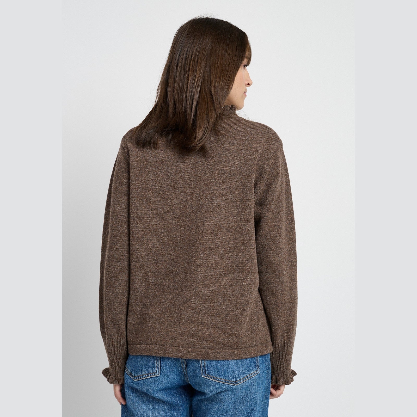 Lind Cassandra Knit Pullover 1960 dark brown melange