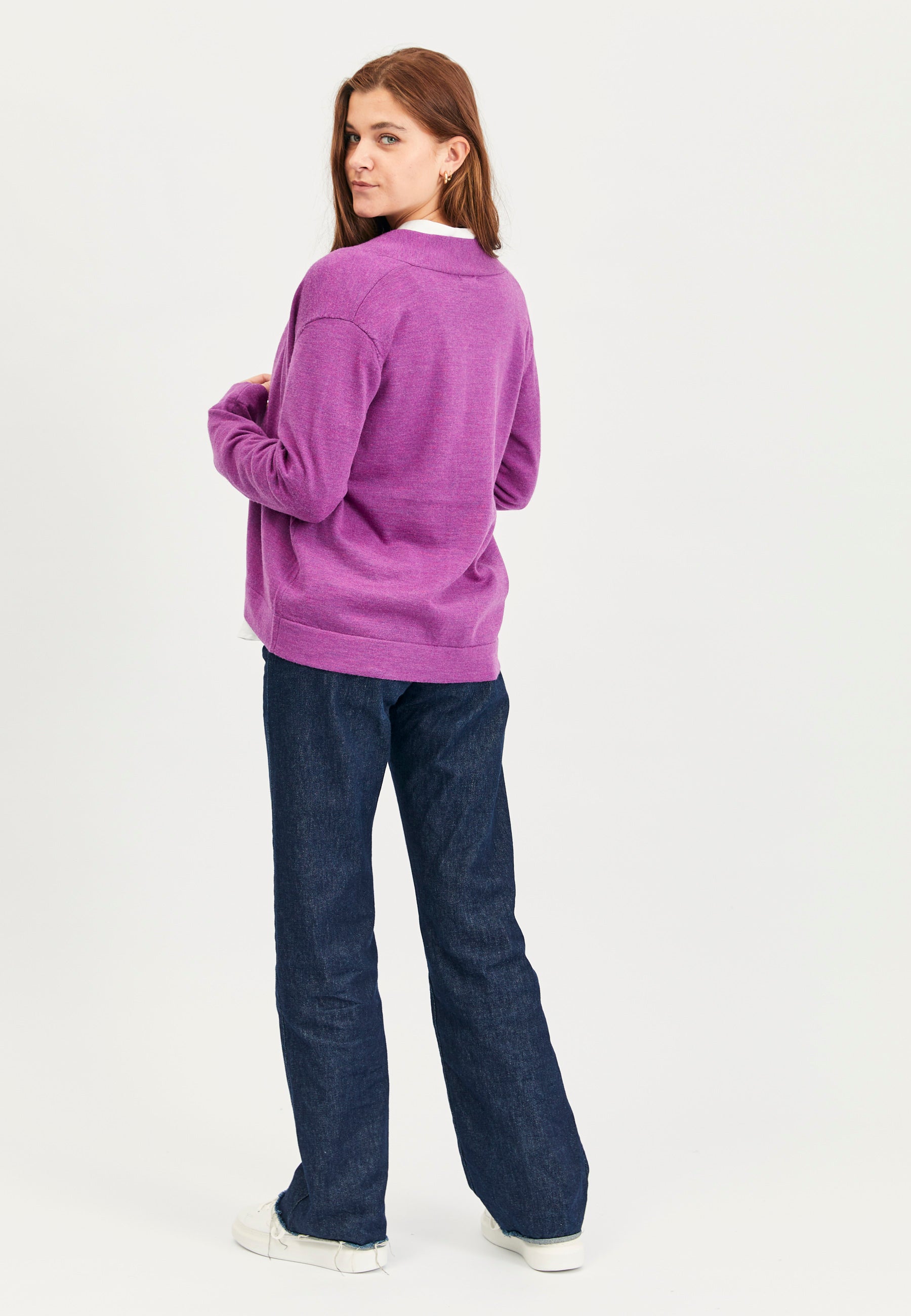 Lind Catja Knit Cardigan 205448 Hotensia purple melange