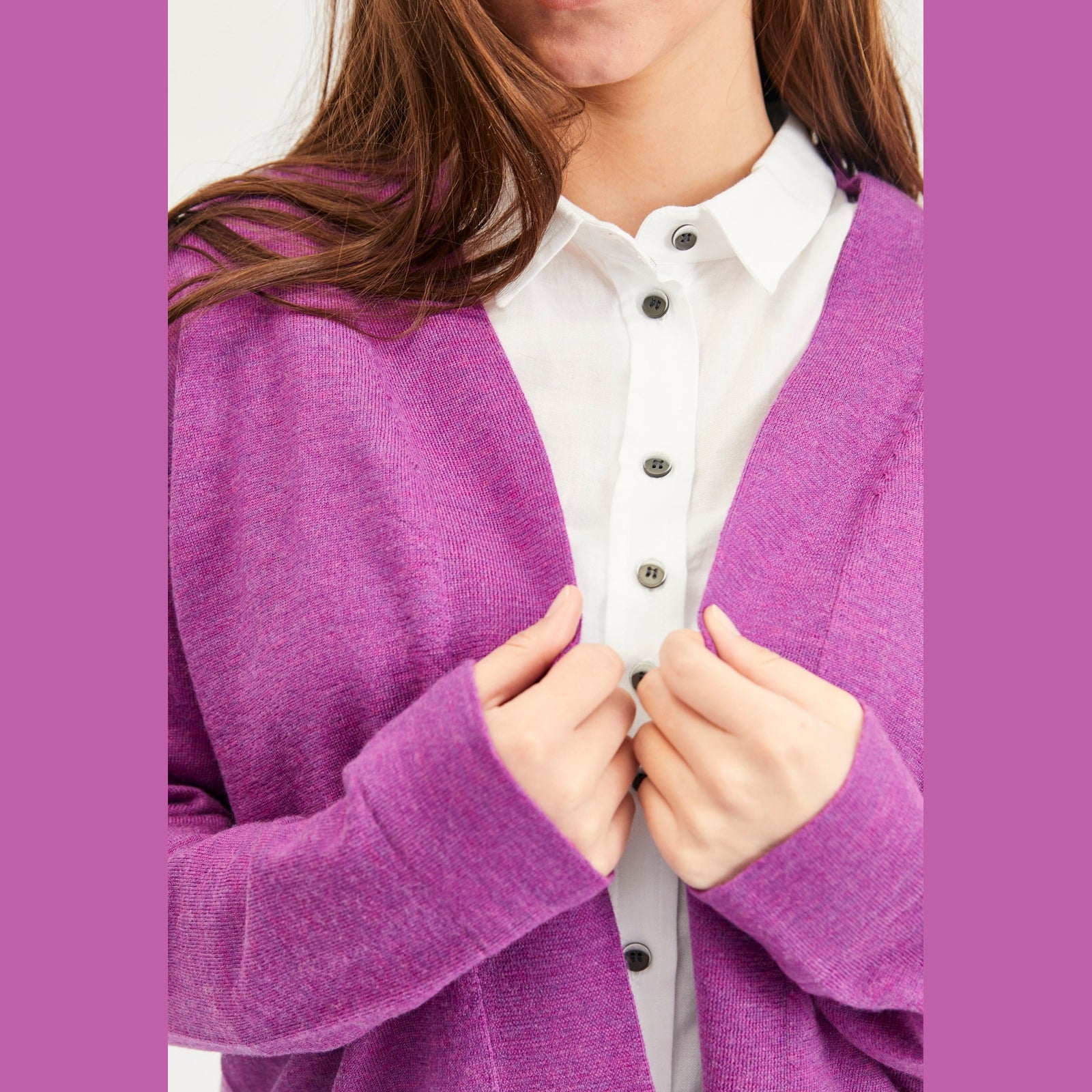 Lind Catja Knit Cardigan 205448 Hotensia purple melange