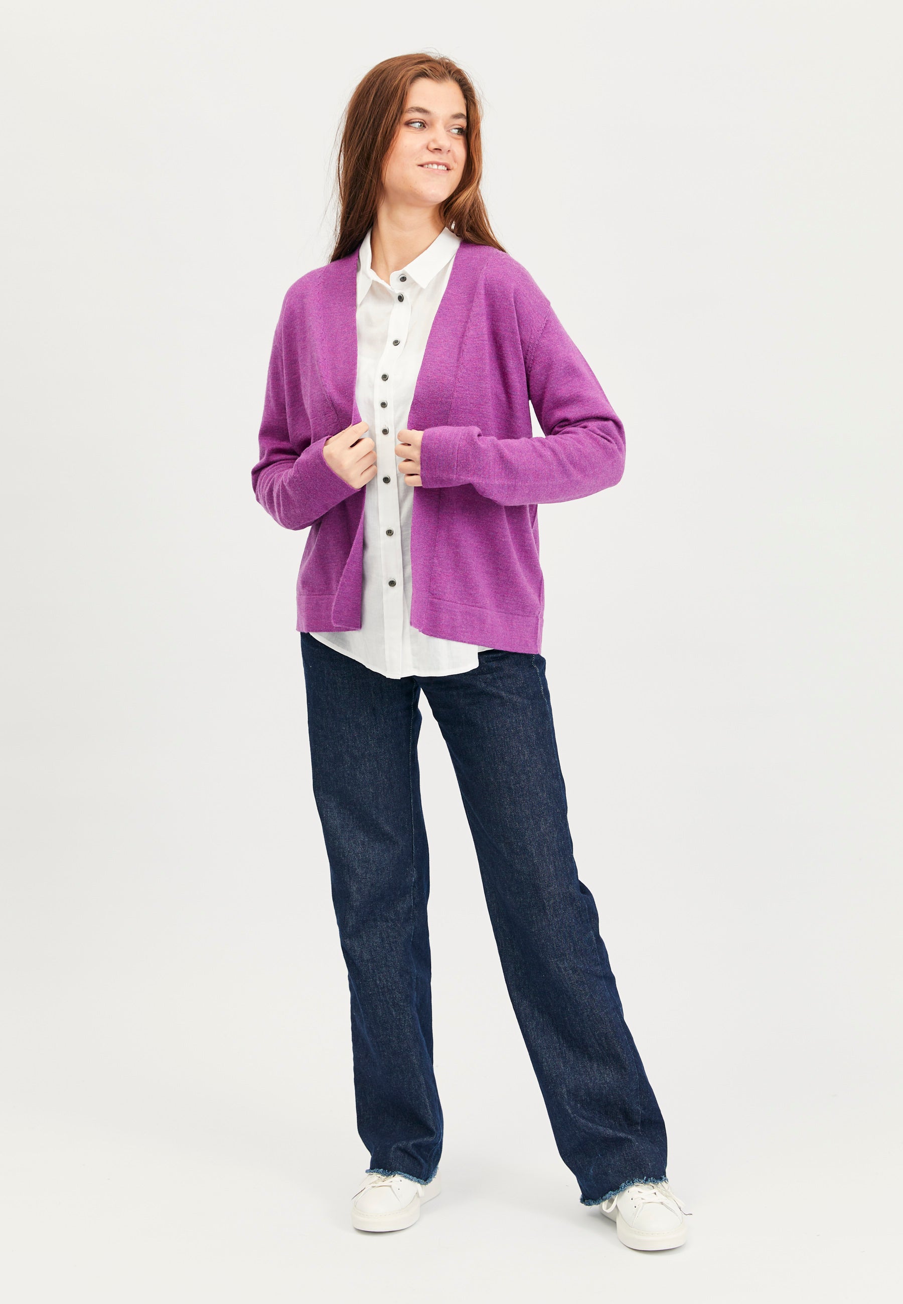 Lind Catja Knit Cardigan 205448 Hotensia purple melange