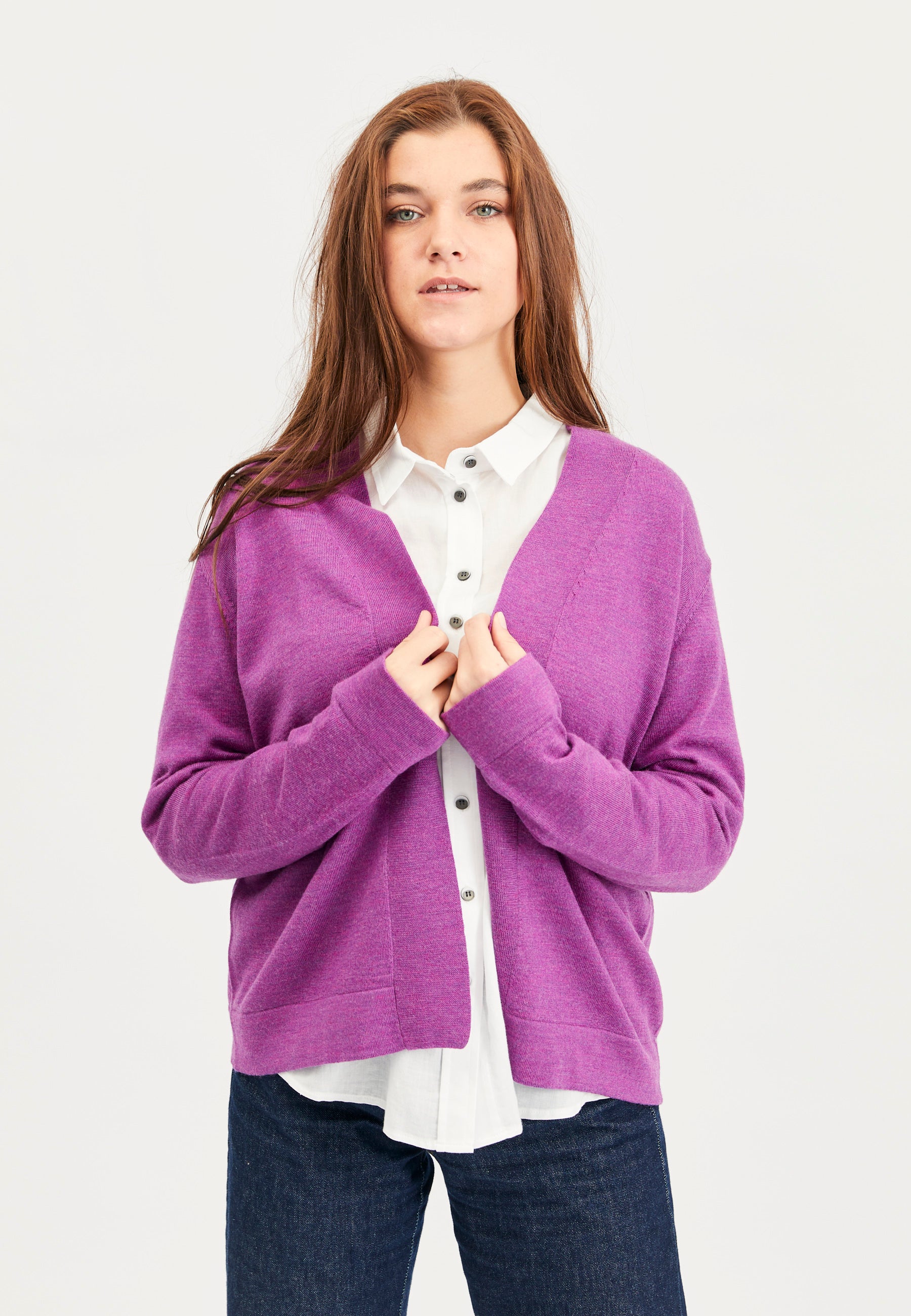 Lind Catja Knit Cardigan 205448 Hotensia purple melange