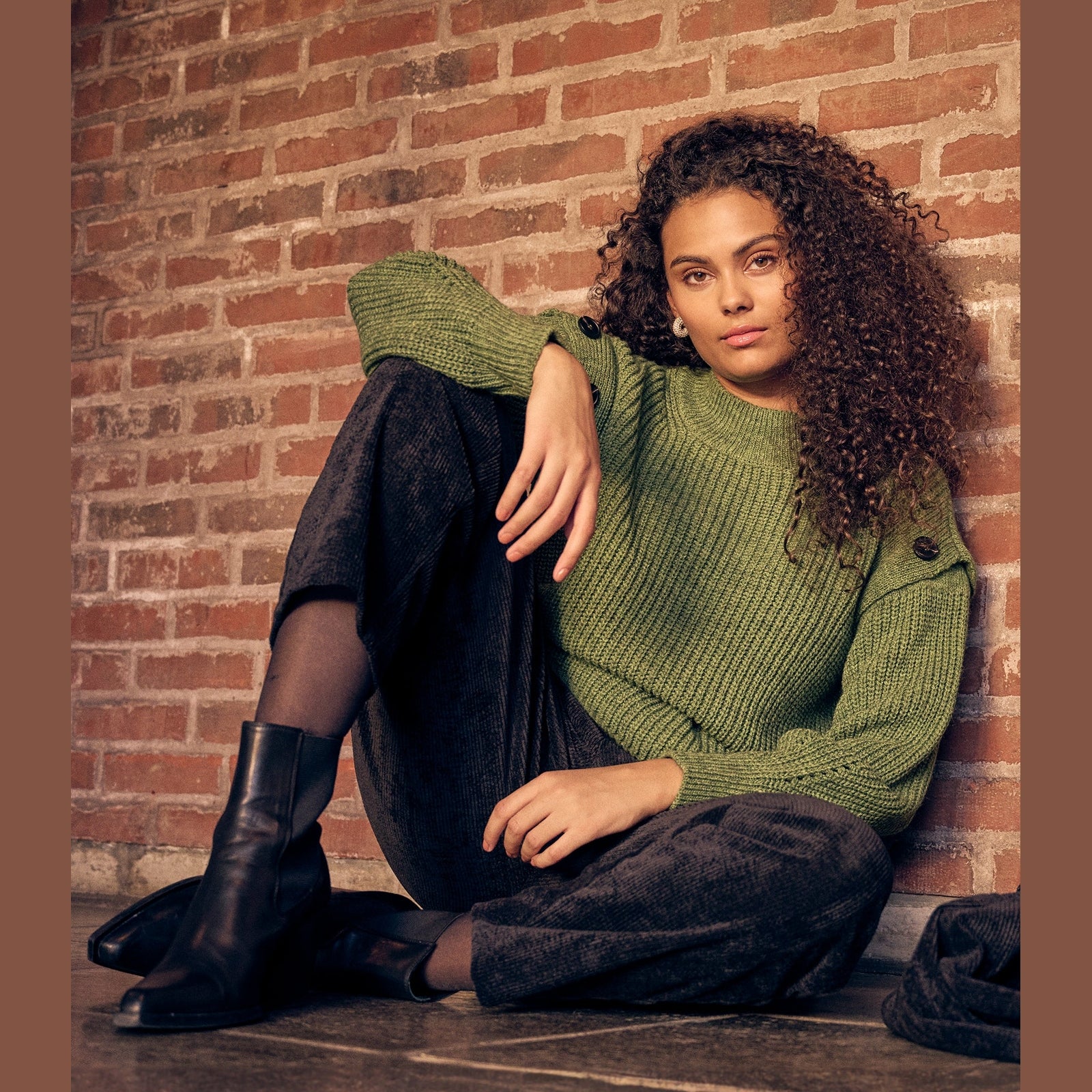 Elton ETHibba Knit Pullover 3850 Artichoke green