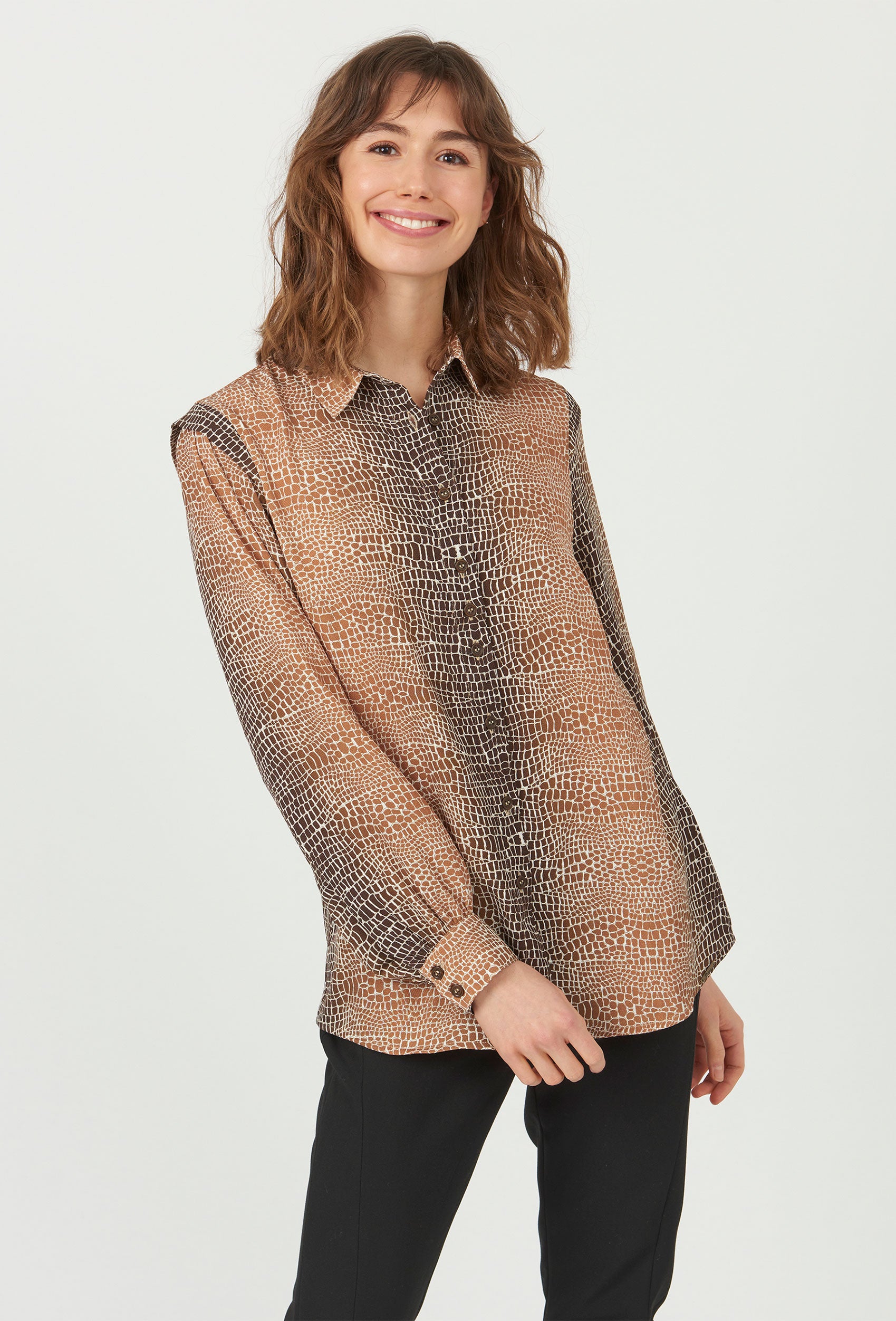 Elton ETJolie Skjortebluser 037 Brick Brown