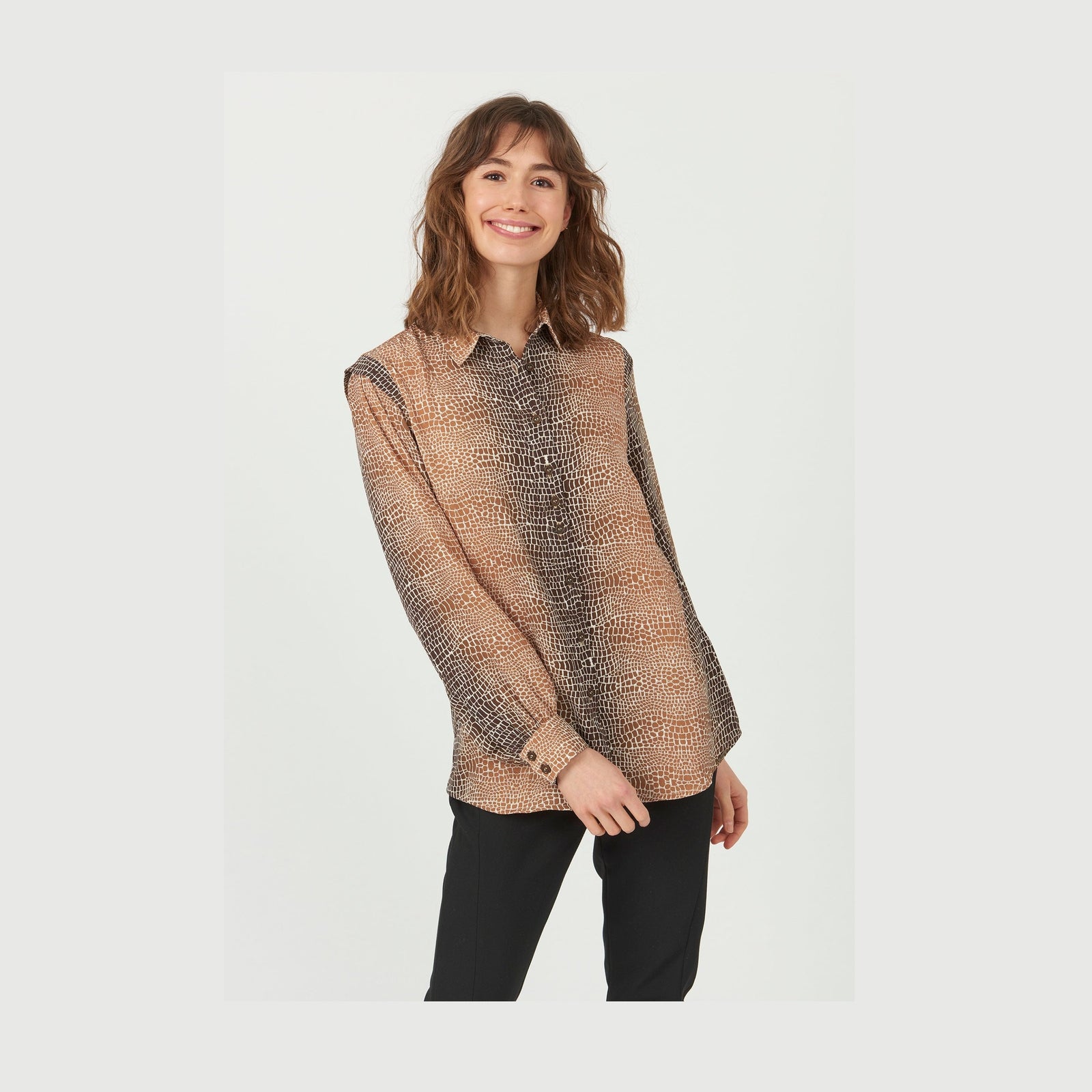 Elton ETJolie Skjortebluser 037 Brick Brown