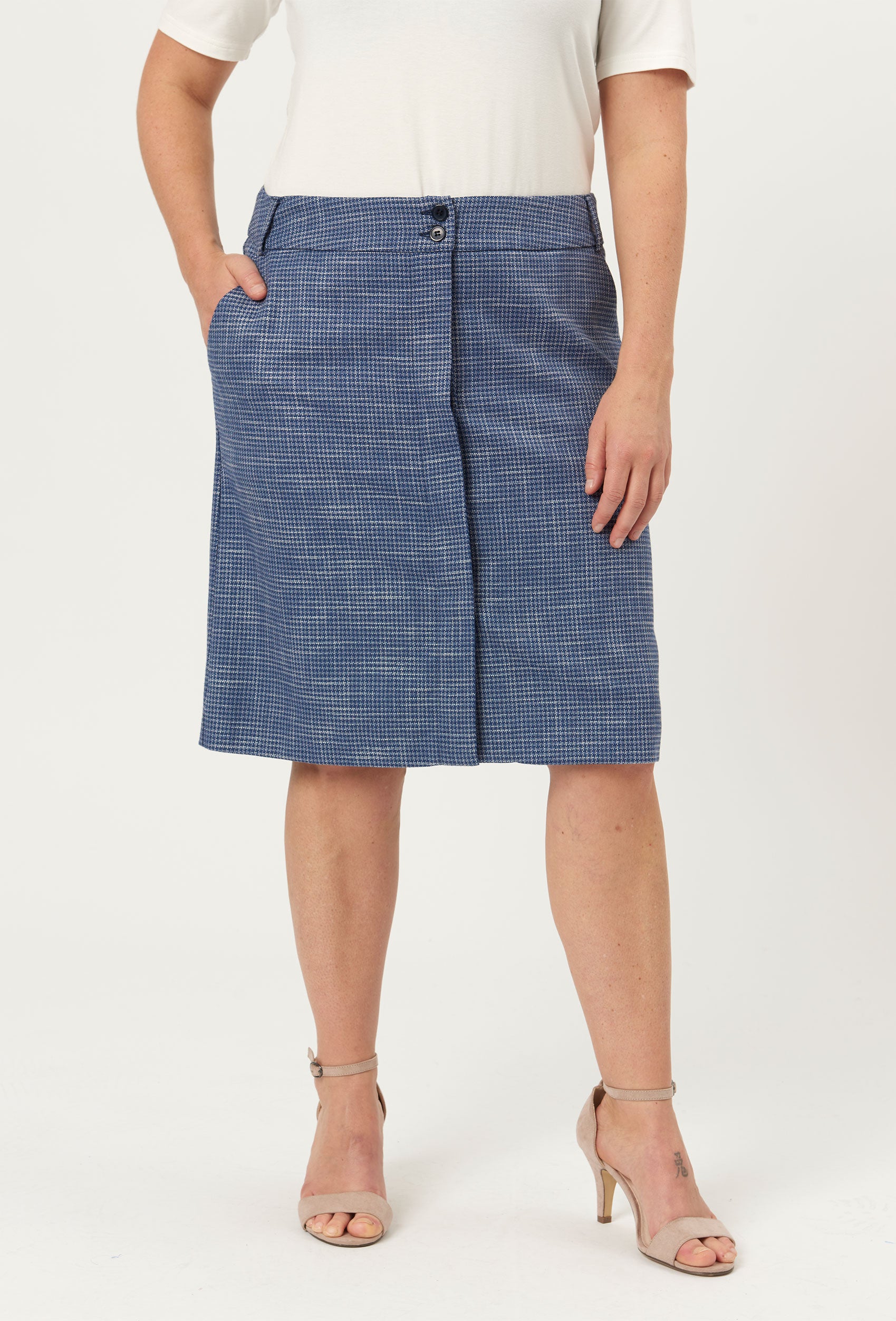 Elton ETMarlie Nederdele 052 Denim Blue