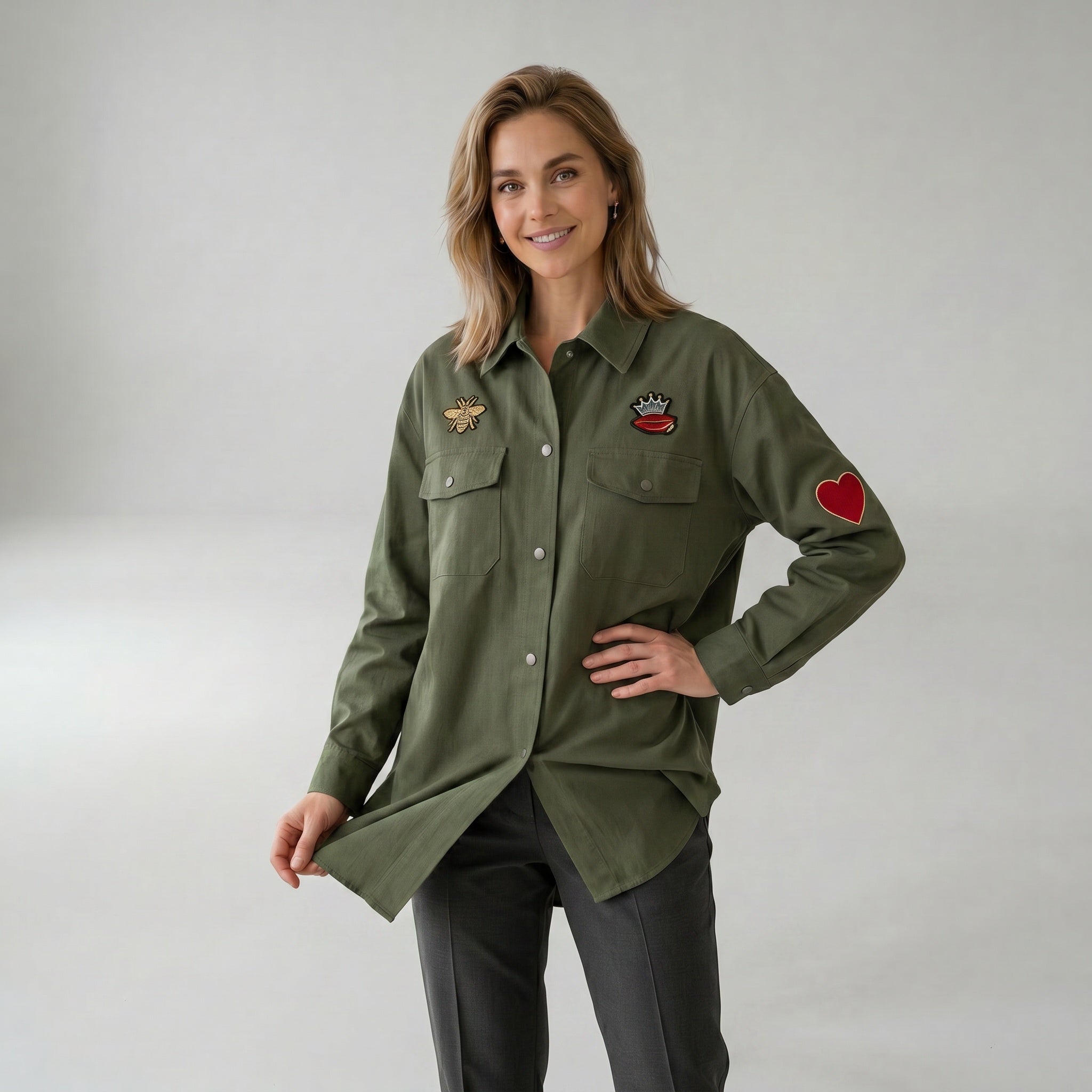 Elton ETNena Skjortebluser 3900 Army Green