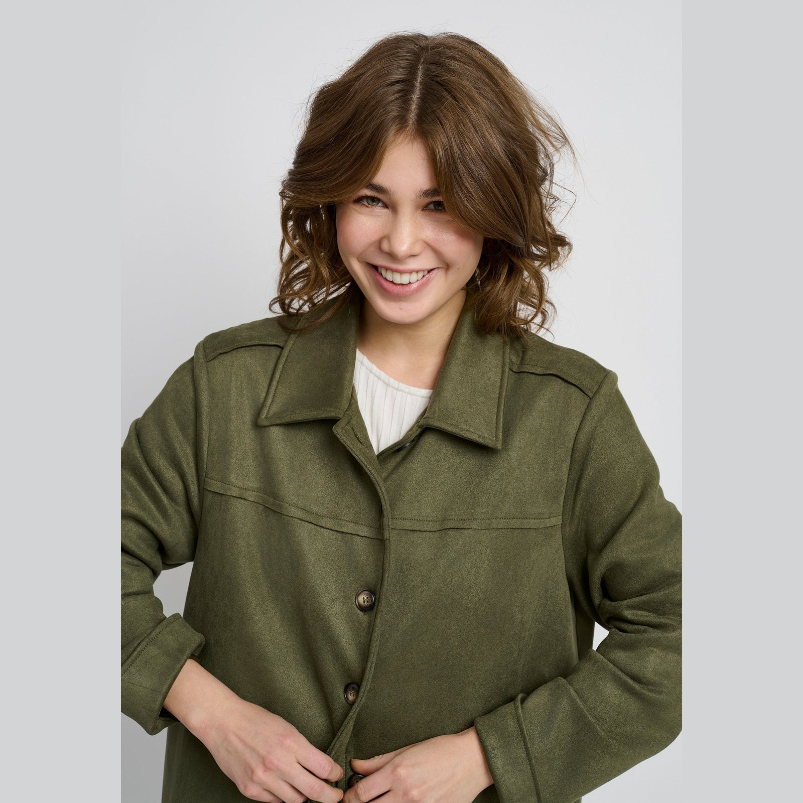 Elton ETRanva Skjortebluser 3502 Dusky Moss Green