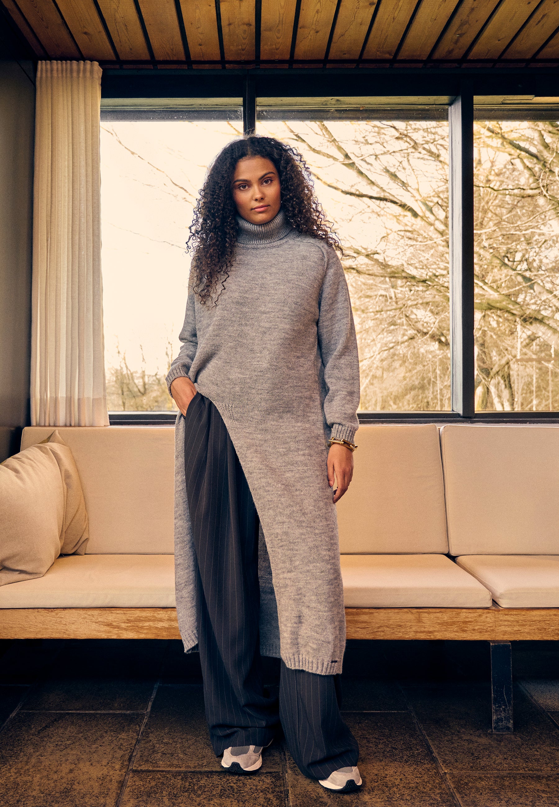 Elton ETRebecca Knit Dress 9450 LIGHT GREY MELANGE