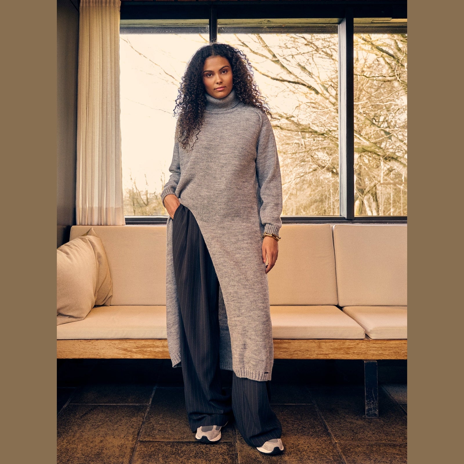 Elton ETRebecca Knit Dress 9450 LIGHT GREY MELANGE