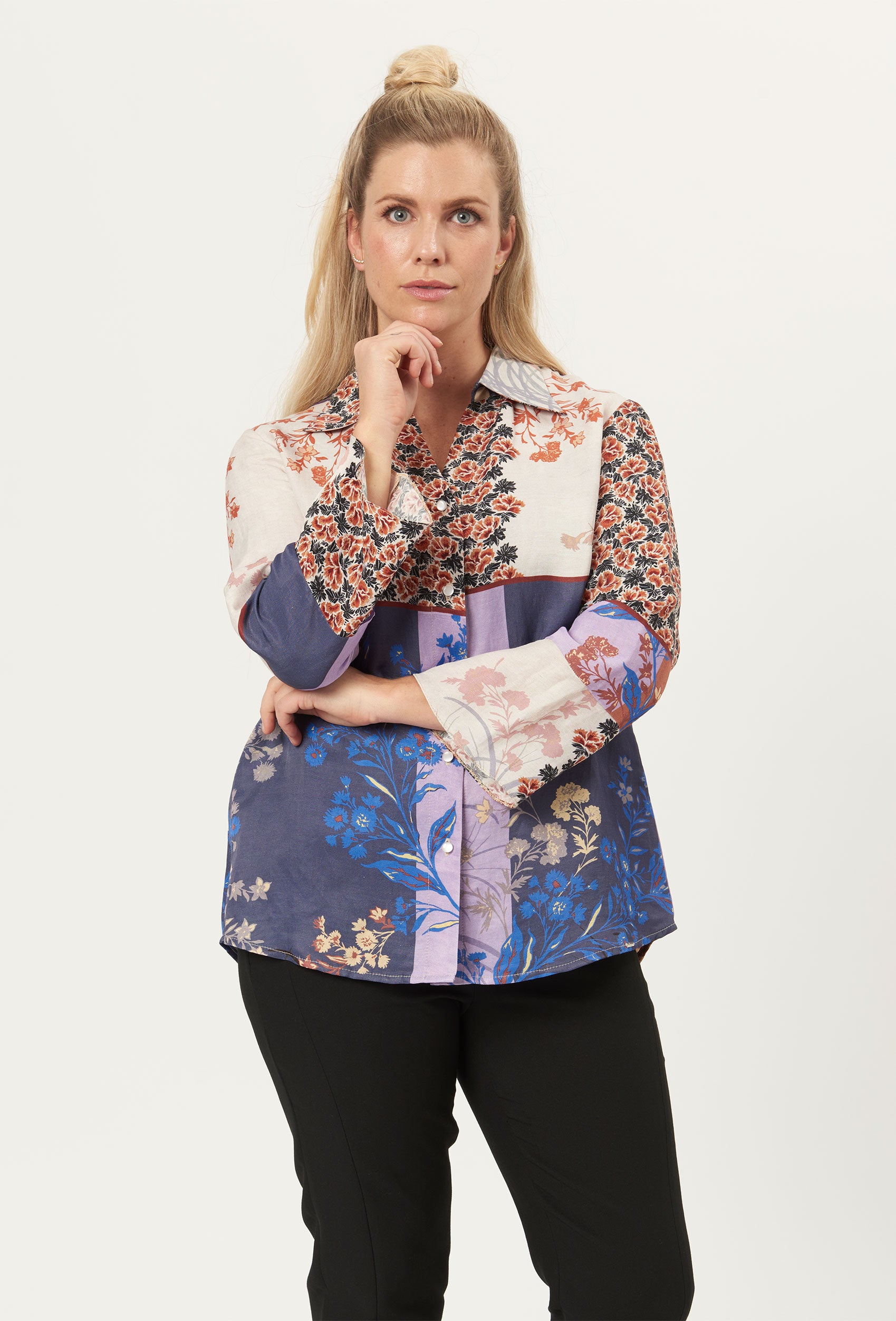 Elton ETSusan Skjortebluser 052 Denim Blue