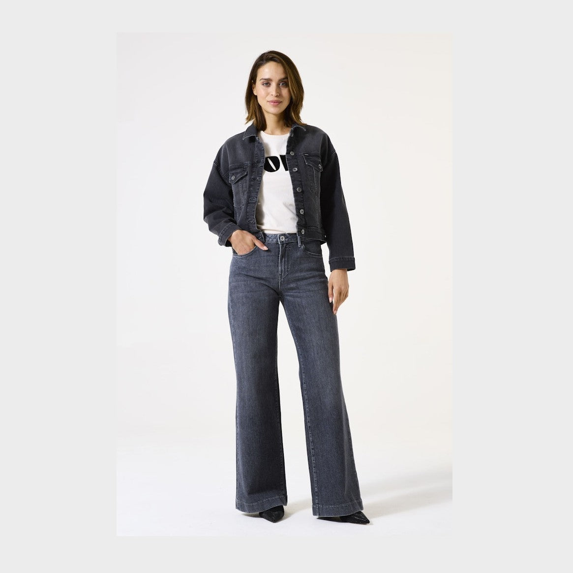 Sort denim jakke