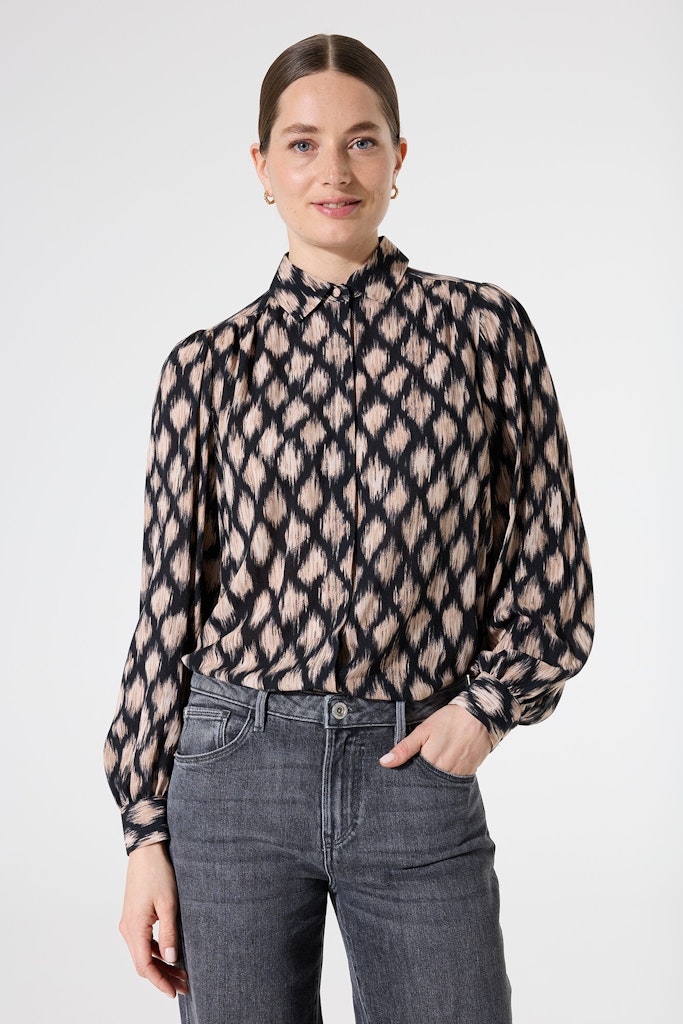 Printet Bluse med lange ærmer