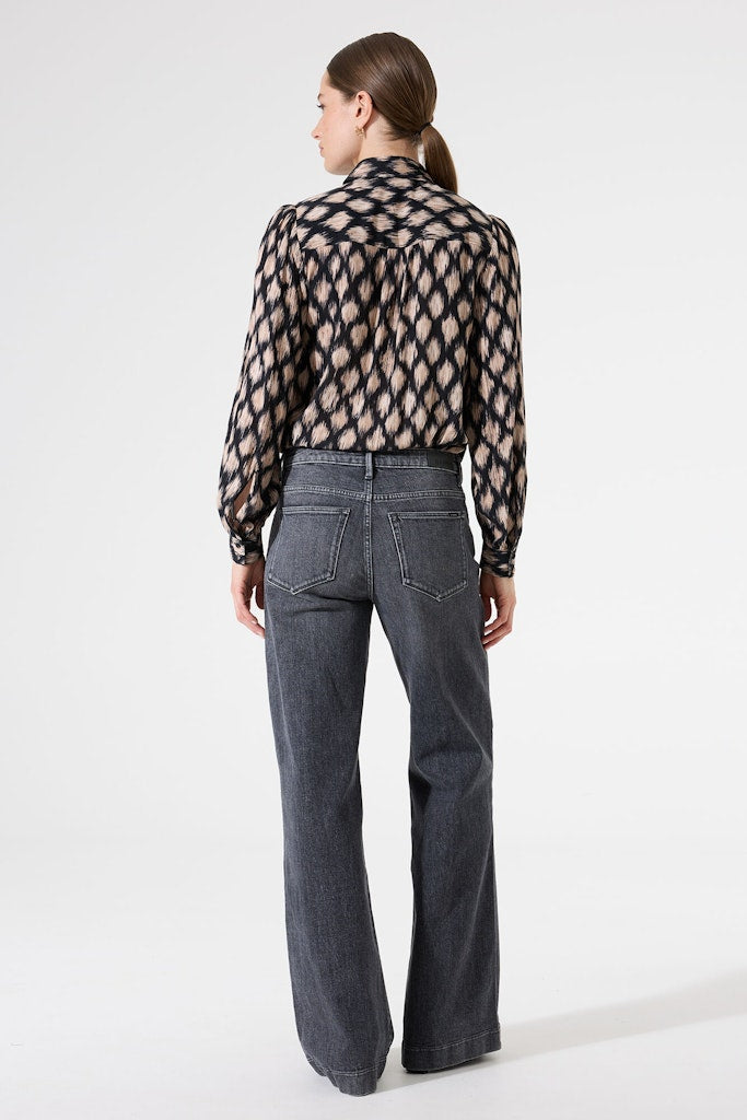 Printet Bluse med lange ærmer
