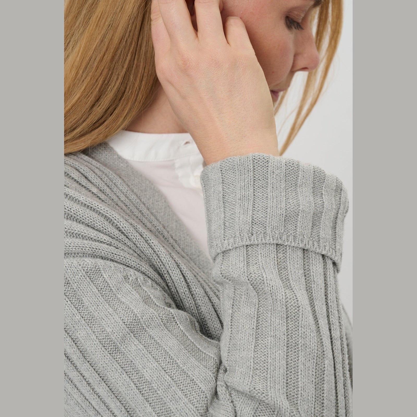 Lind LiAbbi Knit Cardigan 9450 LIGHT GREY MELANGE