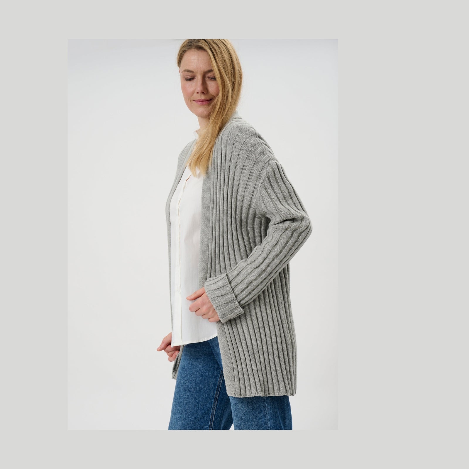 Lind LiAbbi Knit Cardigan 9450 LIGHT GREY MELANGE