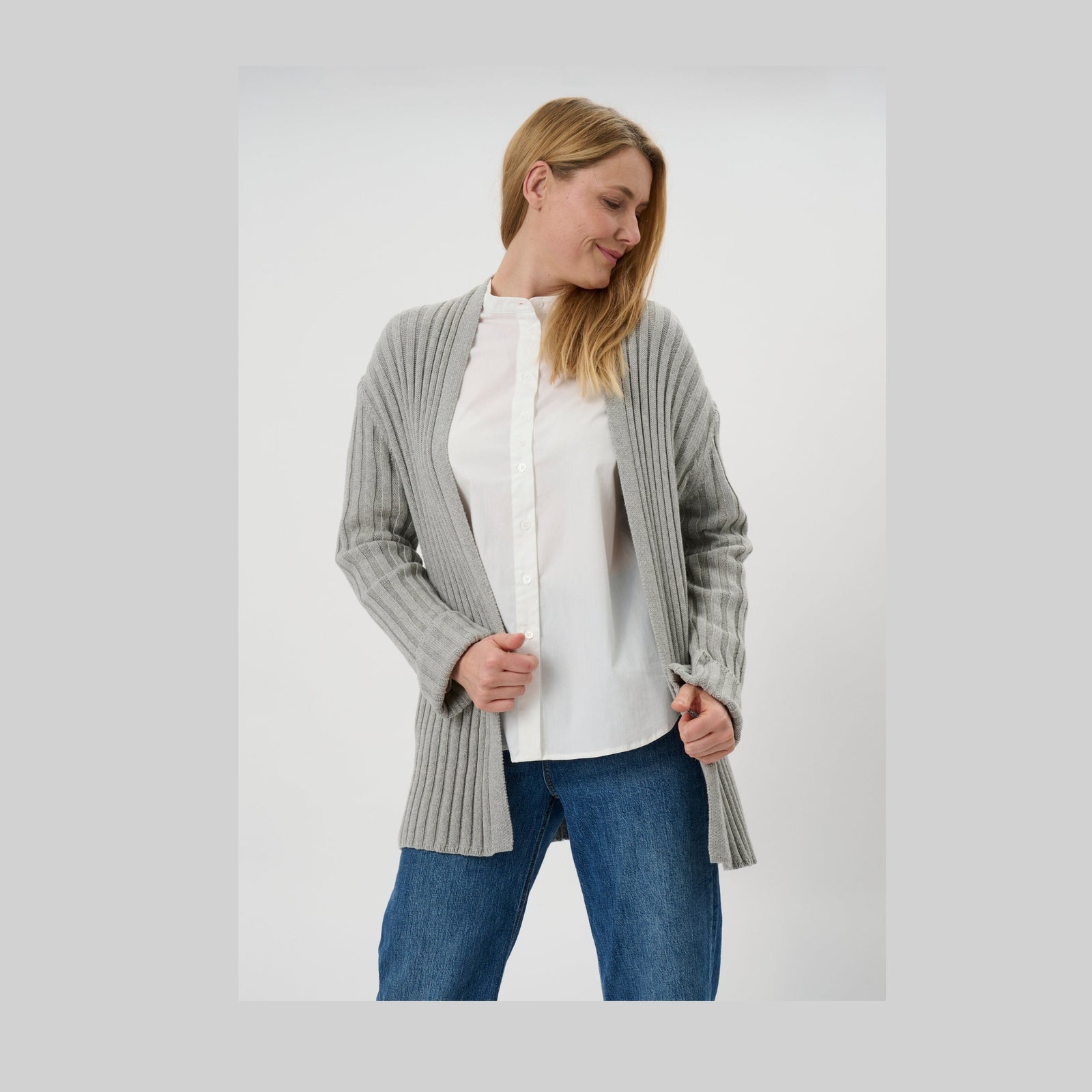 Lind LiAbbi Knit Cardigan 9450 LIGHT GREY MELANGE