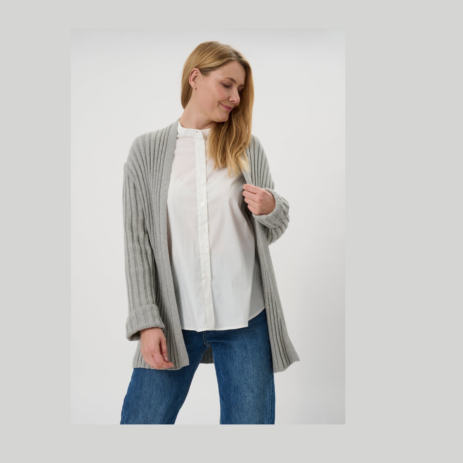 Lind LiAbbi Knit Cardigan 9450 LIGHT GREY MELANGE