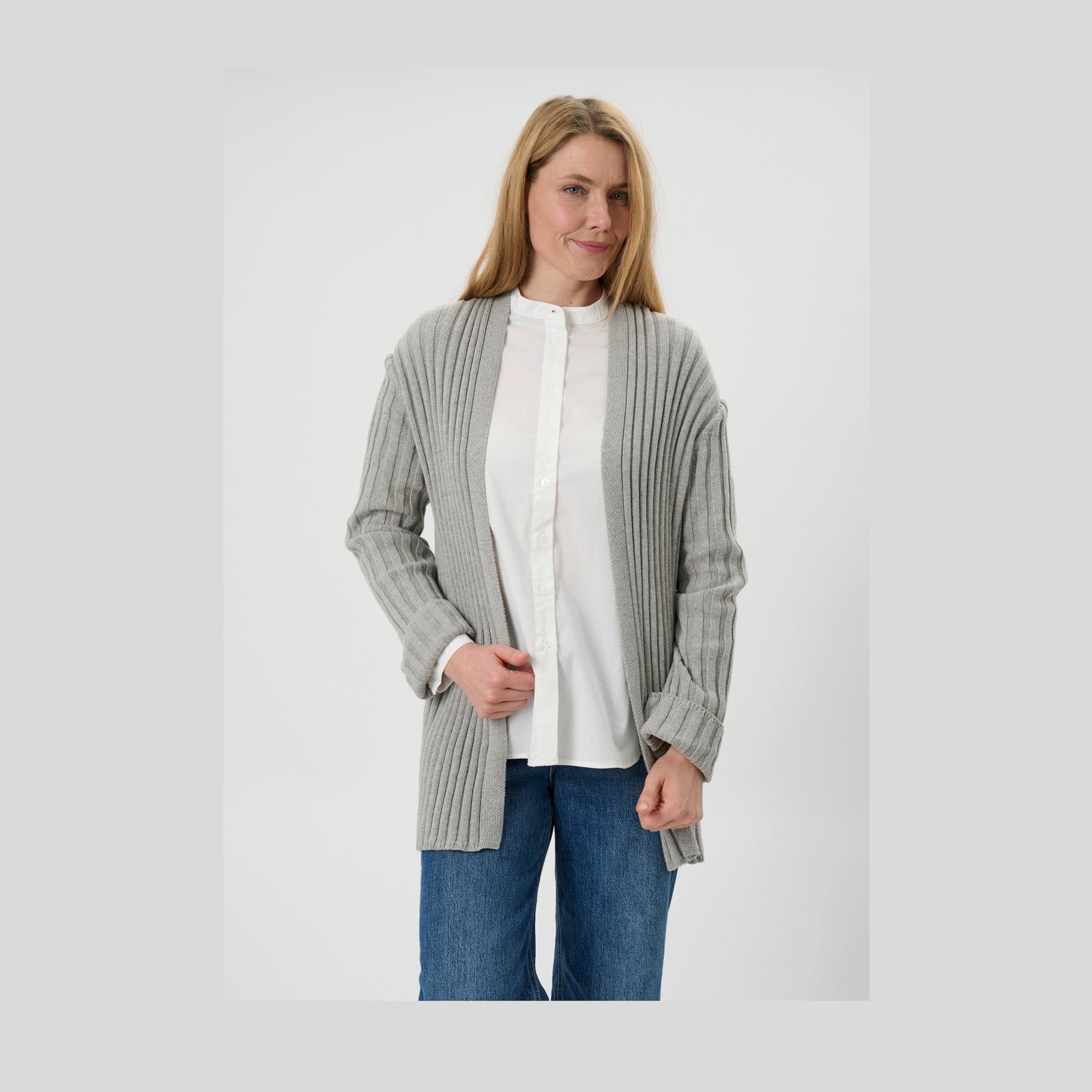 Lind LiAbbi Knit Cardigan 9450 LIGHT GREY MELANGE