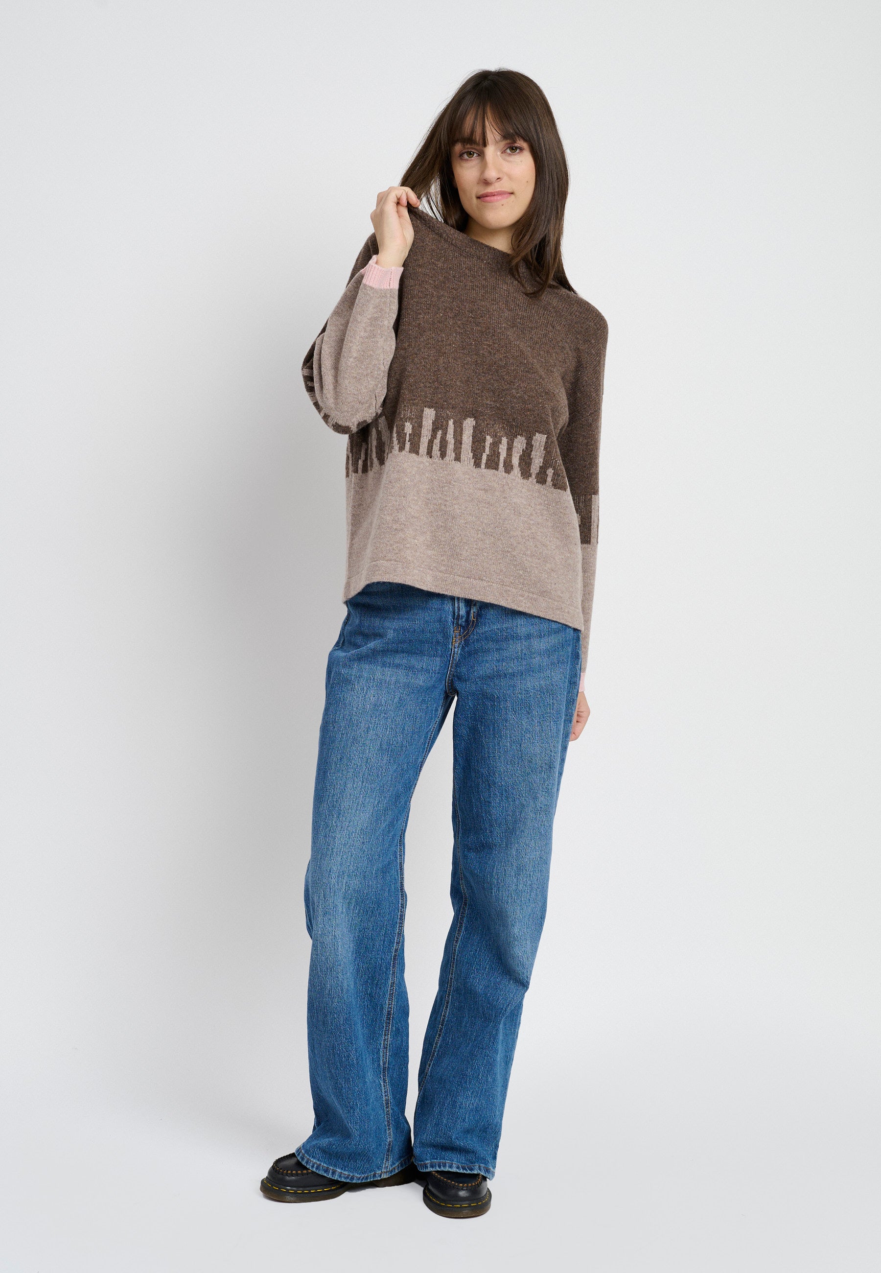 Lind LiCora Knit Pullover 1960 dark brown melange